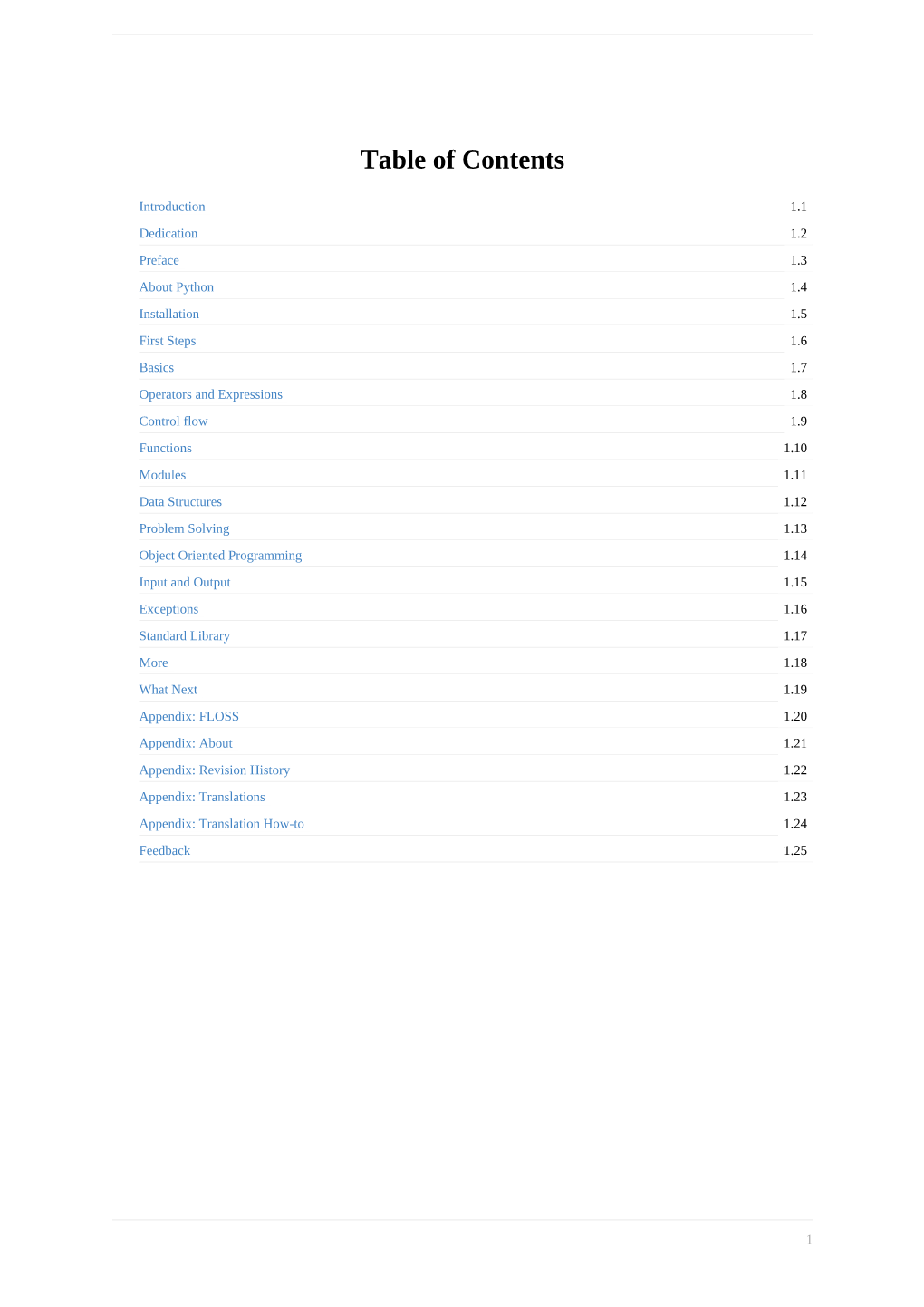 Table of Contents