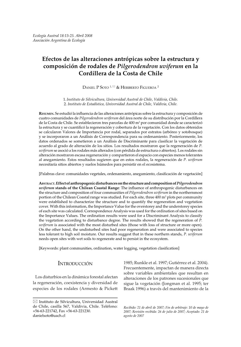 Efectos De Las Alteraciones Antr Picas Sobre La Estructura Y Composici N De