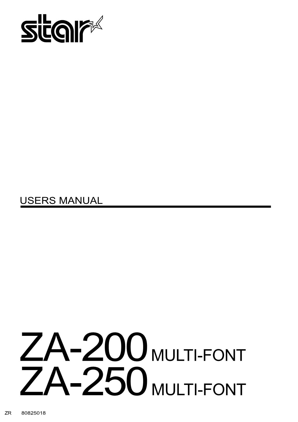 User's Manual ZA-200 / ZA-250