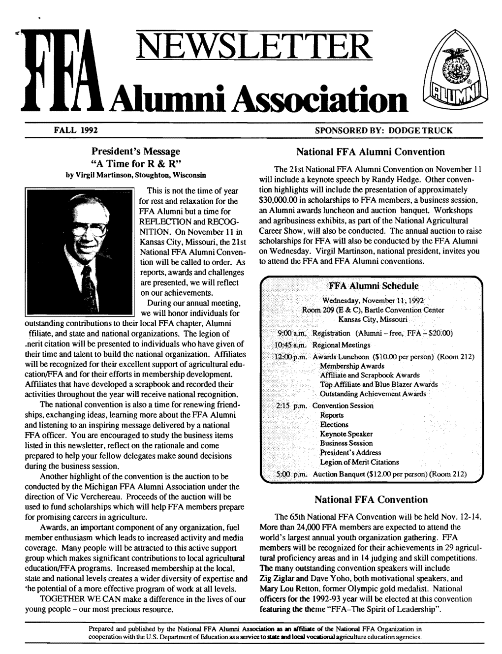 Alumni Association FALL 1992 SPONSORED BY: DODGE TRUCK