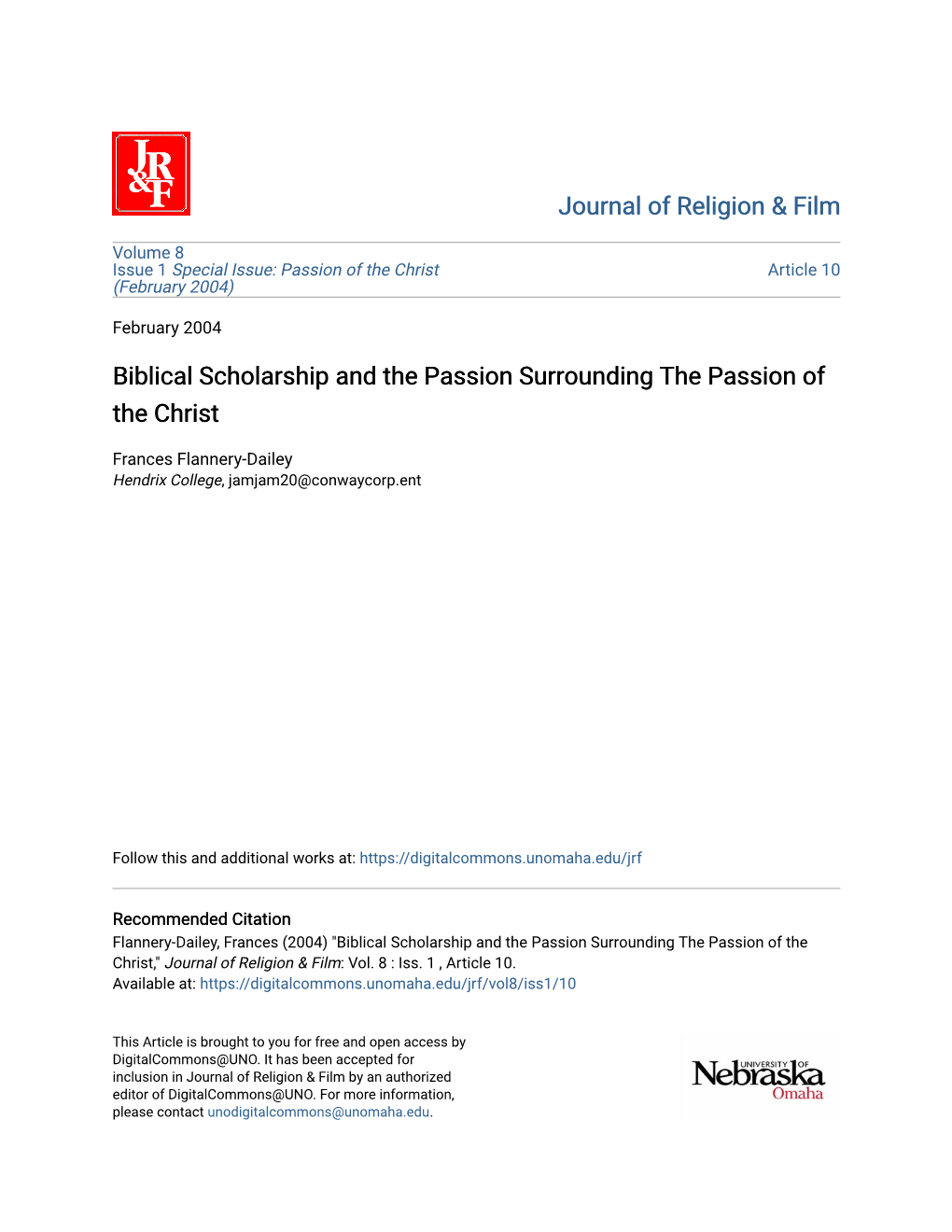 Biblical Scholarship and the Passion Surrounding the Passion of the Christ