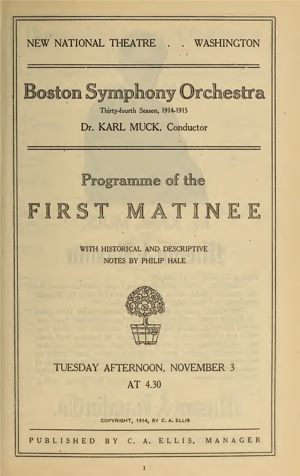 Boston Symphony Orchestra Concert Programs, Season 34