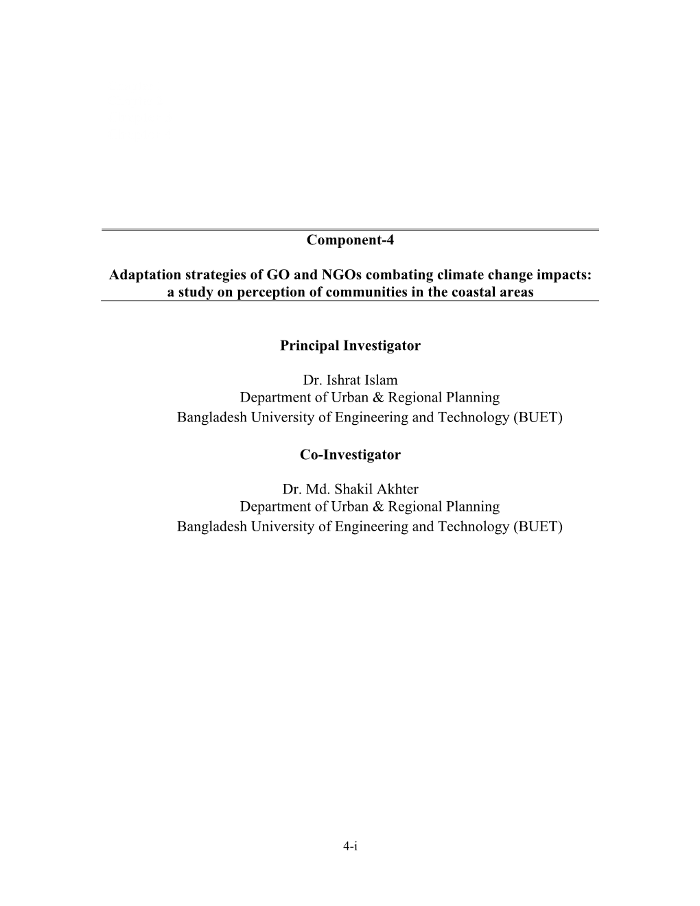 Chapter 3 Chapter 4 Component-4 Adaptation Strategies of GO