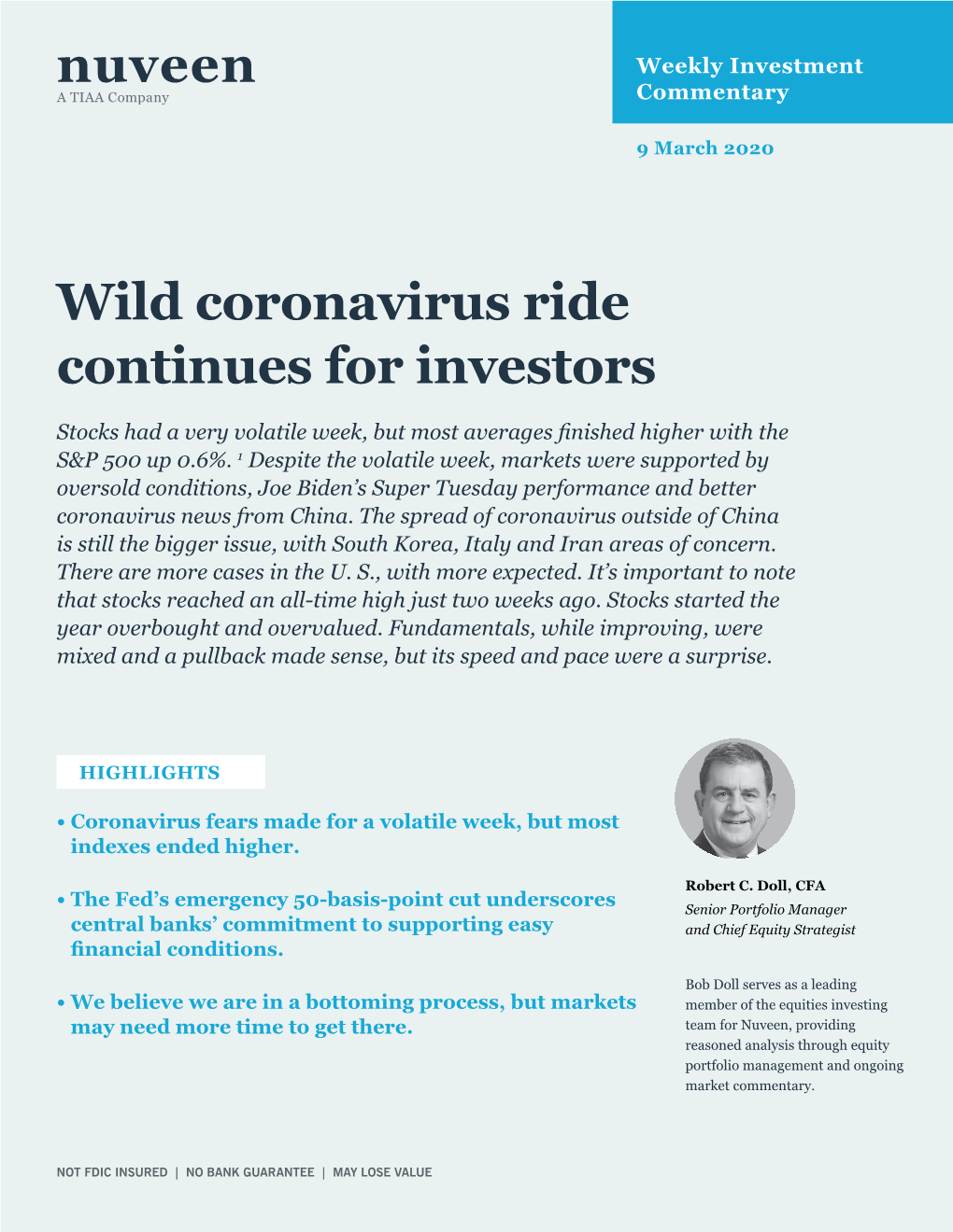 Wild Coronavirus Ride Continues for Investors