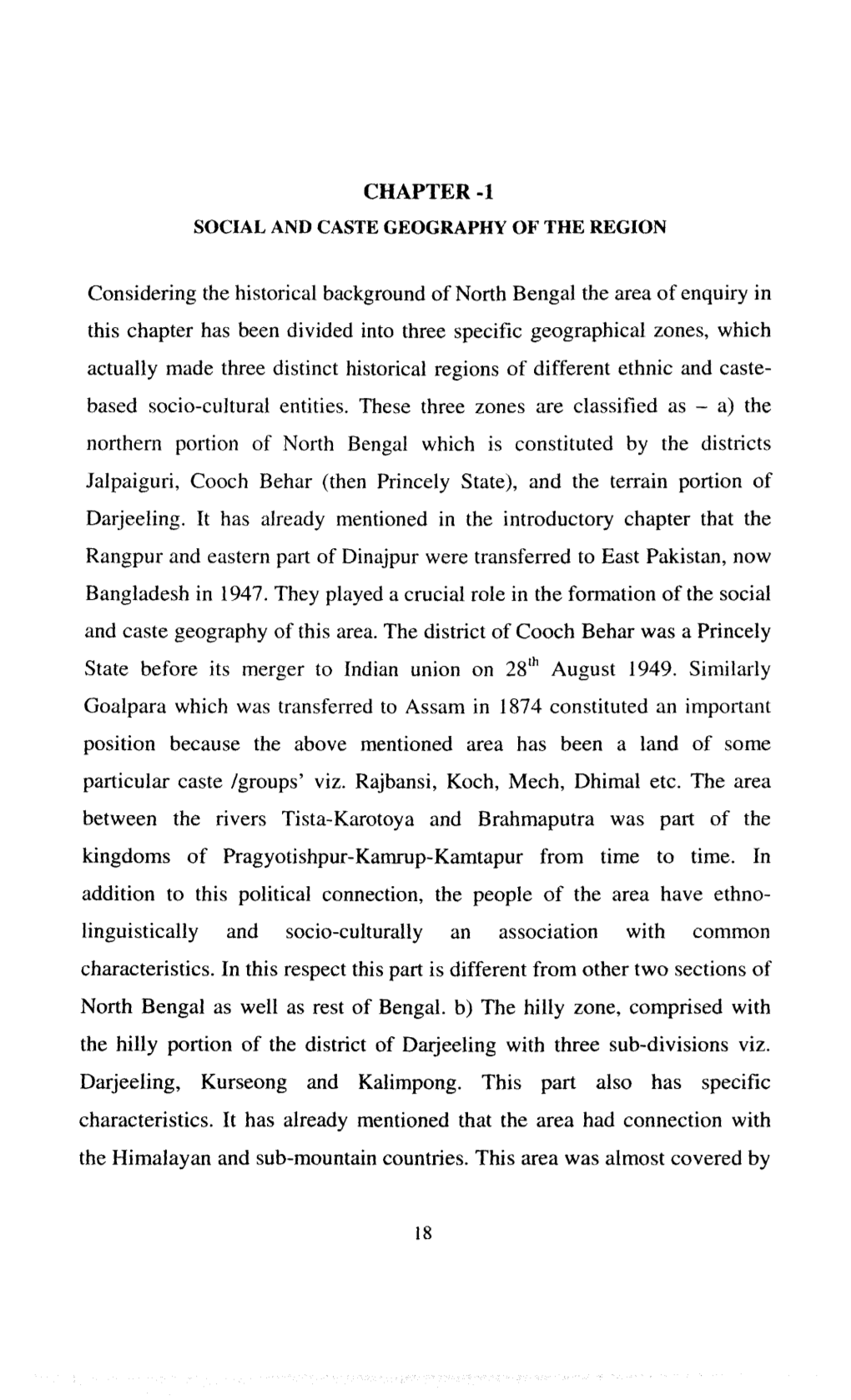 Chapter-I Social and Caste Geography of the Region