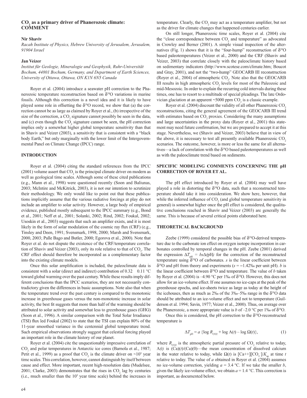 CO2 As a Primary Driver of Phanerozoic Climate: Temperature