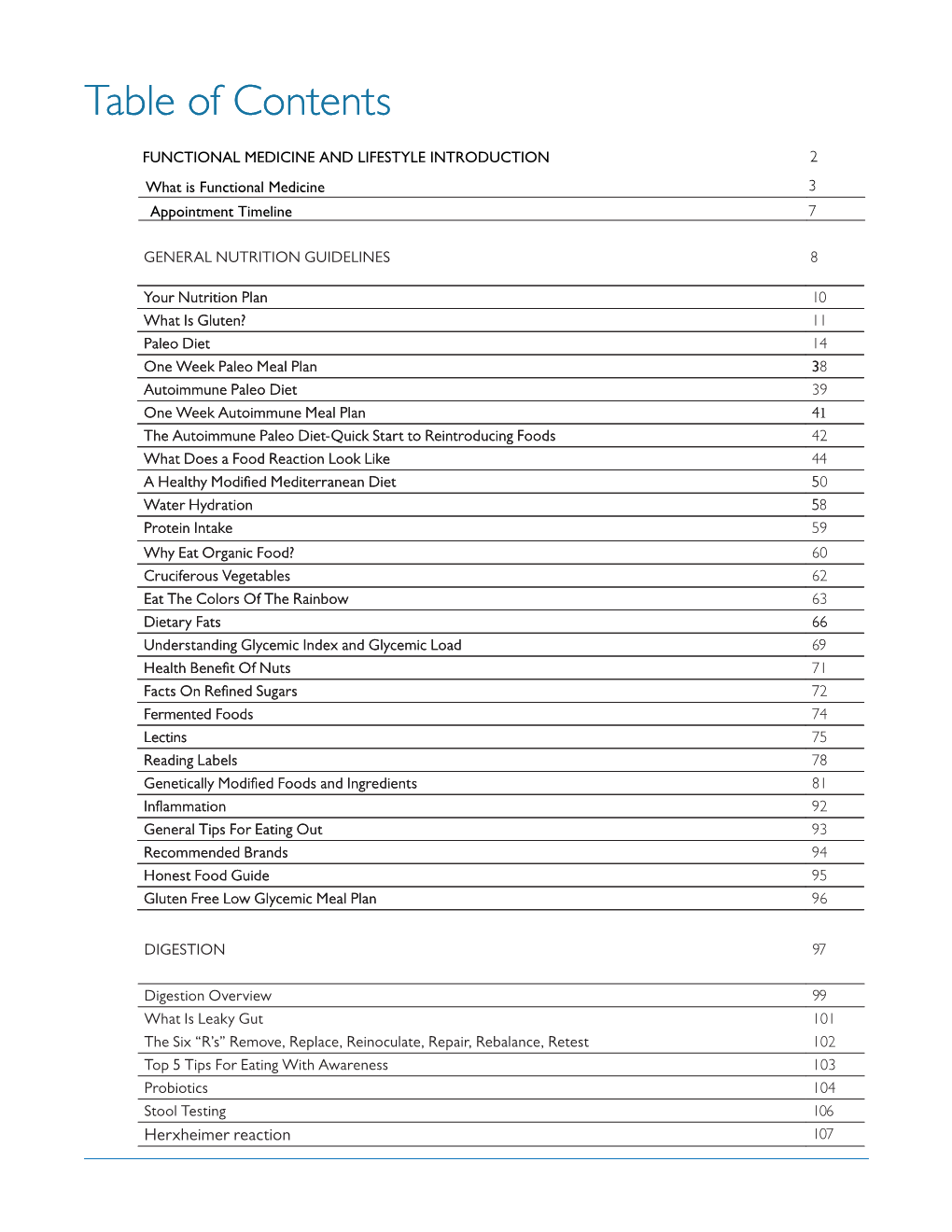 Table of Contents Table of Contents