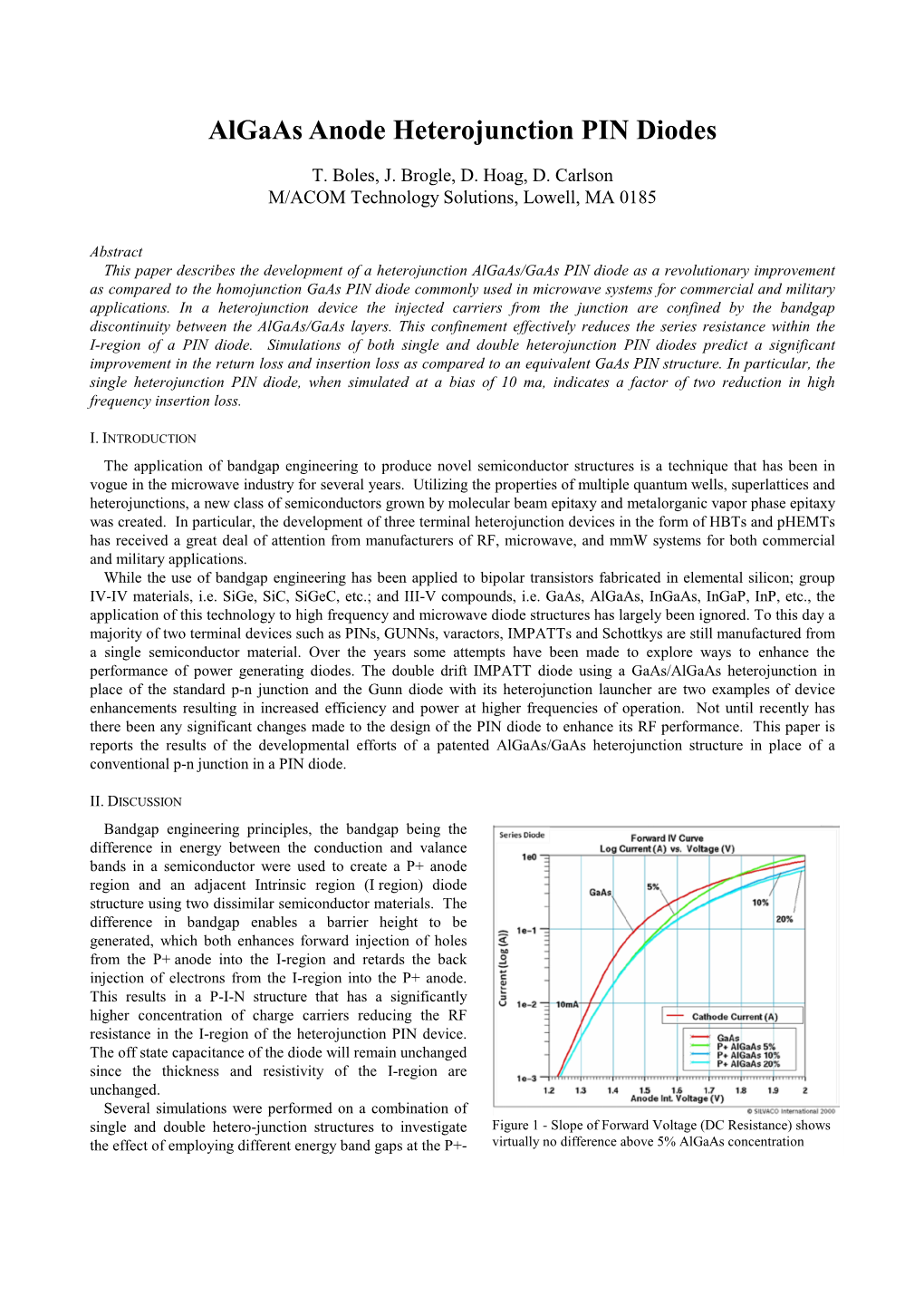 Algaas Anode Heterojunction PIN Diodes