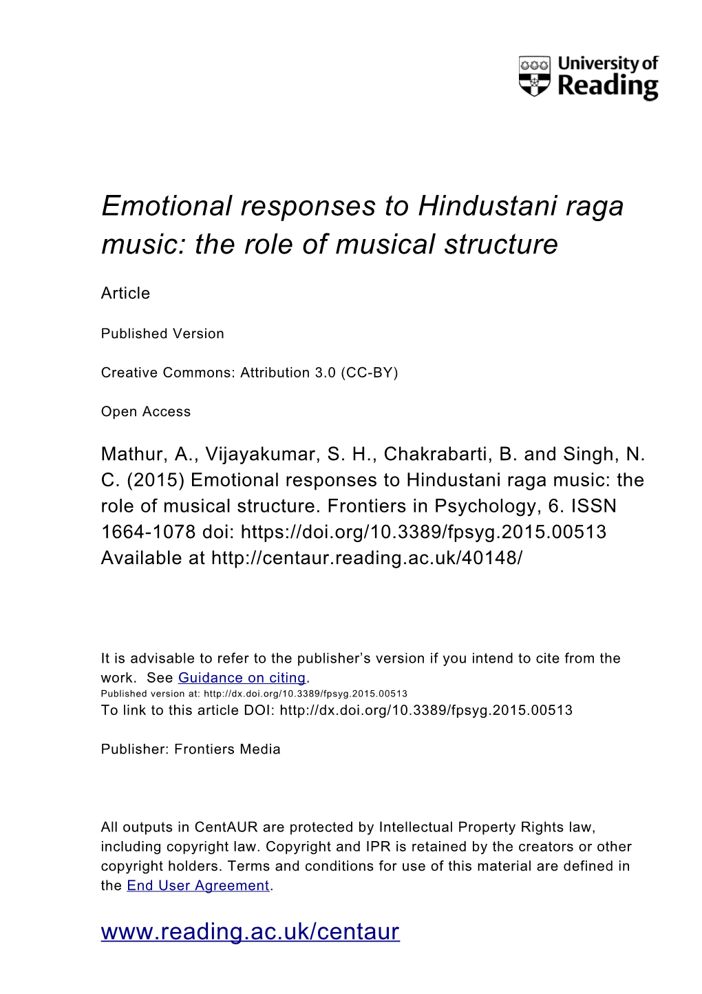 Emotional Responses to Hindustani Raga Music: the Role of Musical Structure