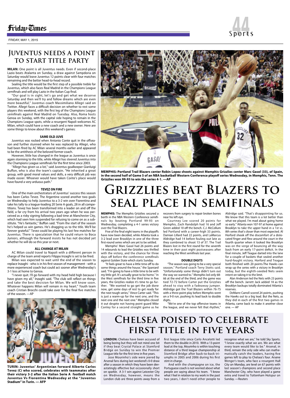 Grizzlies Beat Blazers to Seal Place in Semifinals