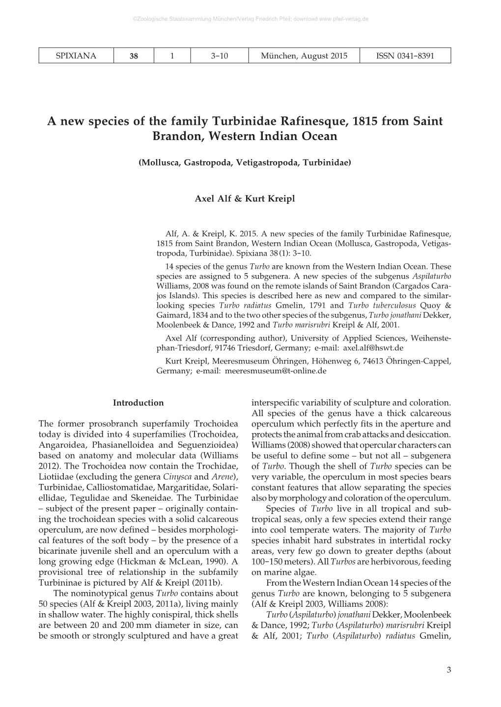 A New Species of the Family Turbinidae Rafinesque, 1815 from Saint Brandon, Western Indian Ocean