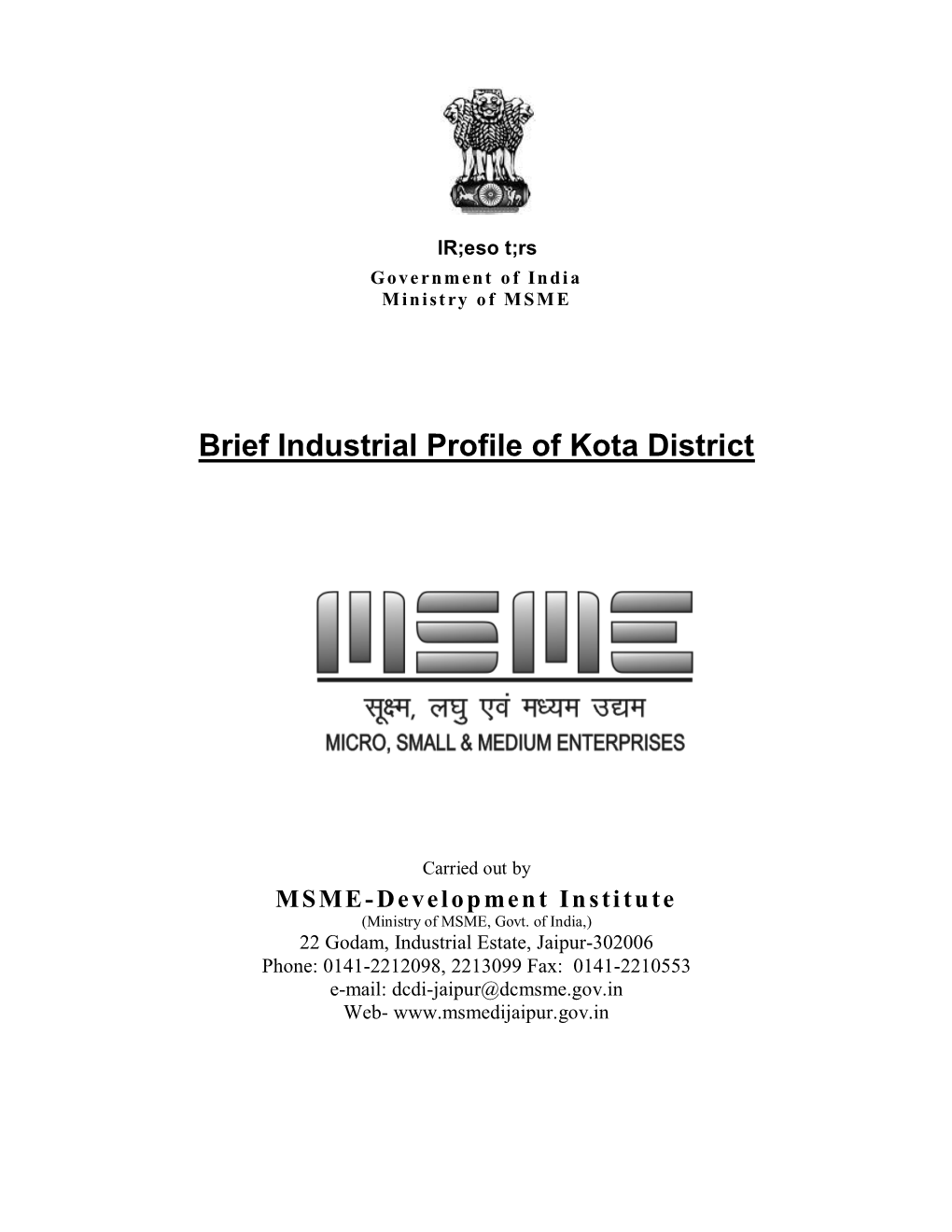 Brief Industrial Profile of Kota District