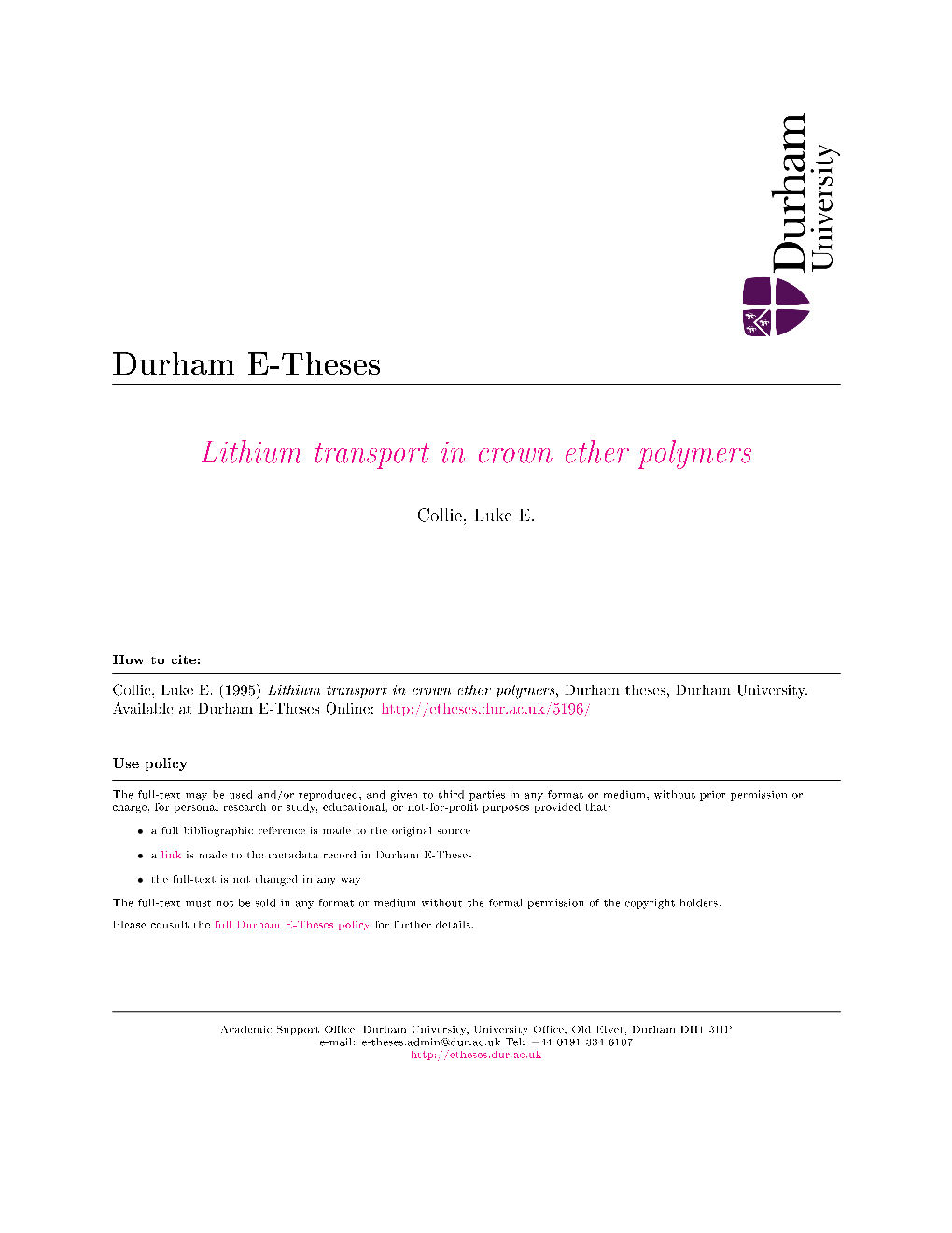 Lithium Transport in Crown Ether Polymers