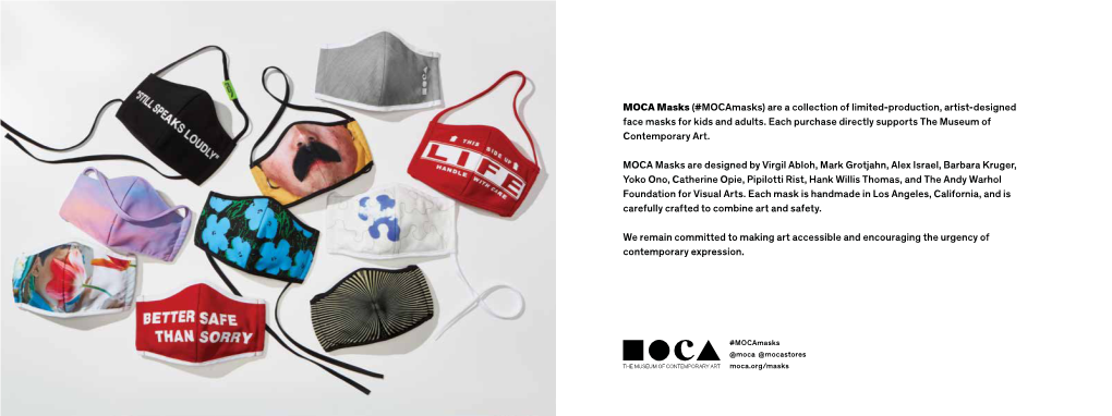 MOCA Masks (#Mocamasks) Are a Collection of Limited-Production, Artist-Designed Face Masks for Kids and Adults