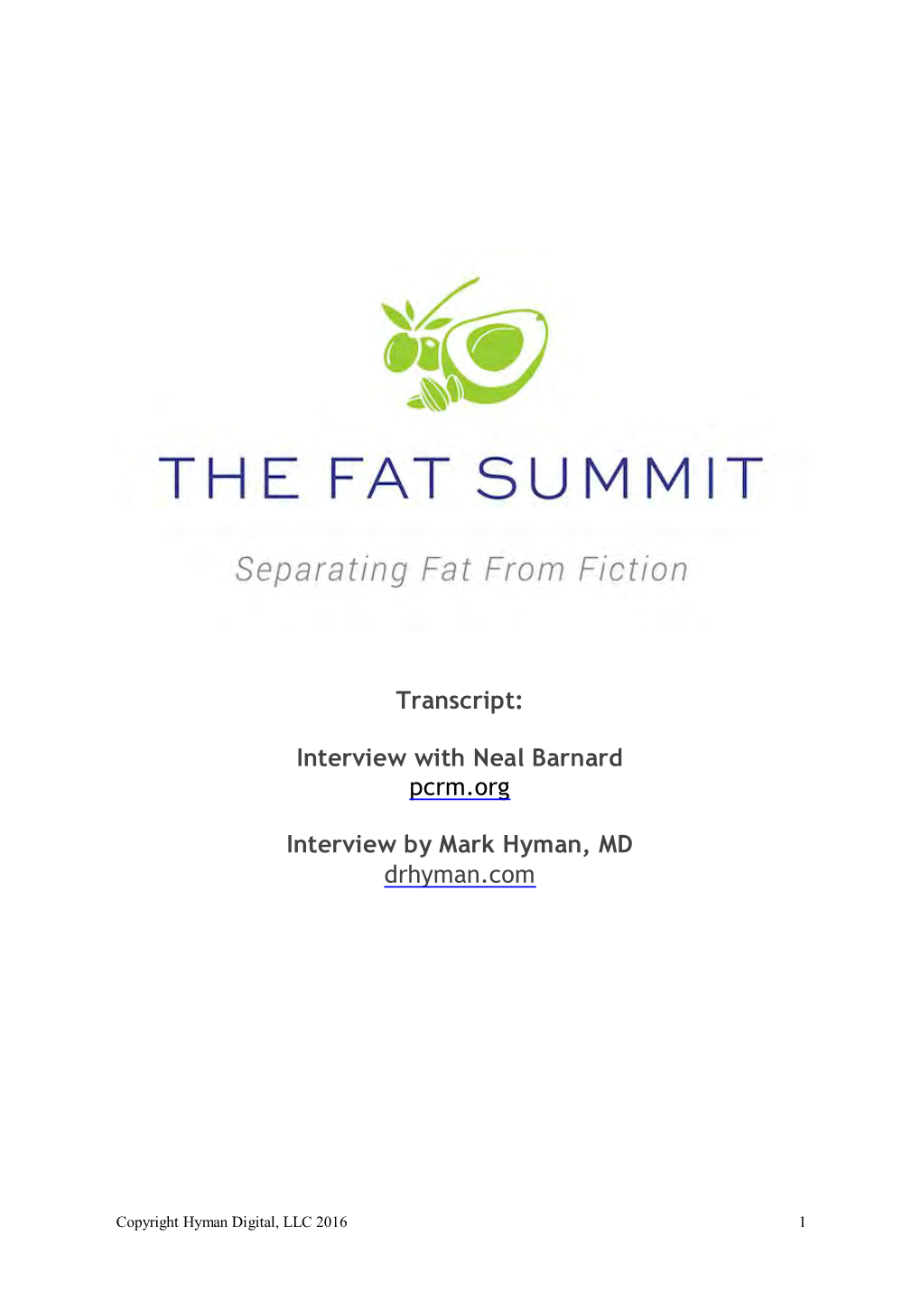 Interview with Neal Barnard Pcrm.Org Interview by Mark Hyman, MD