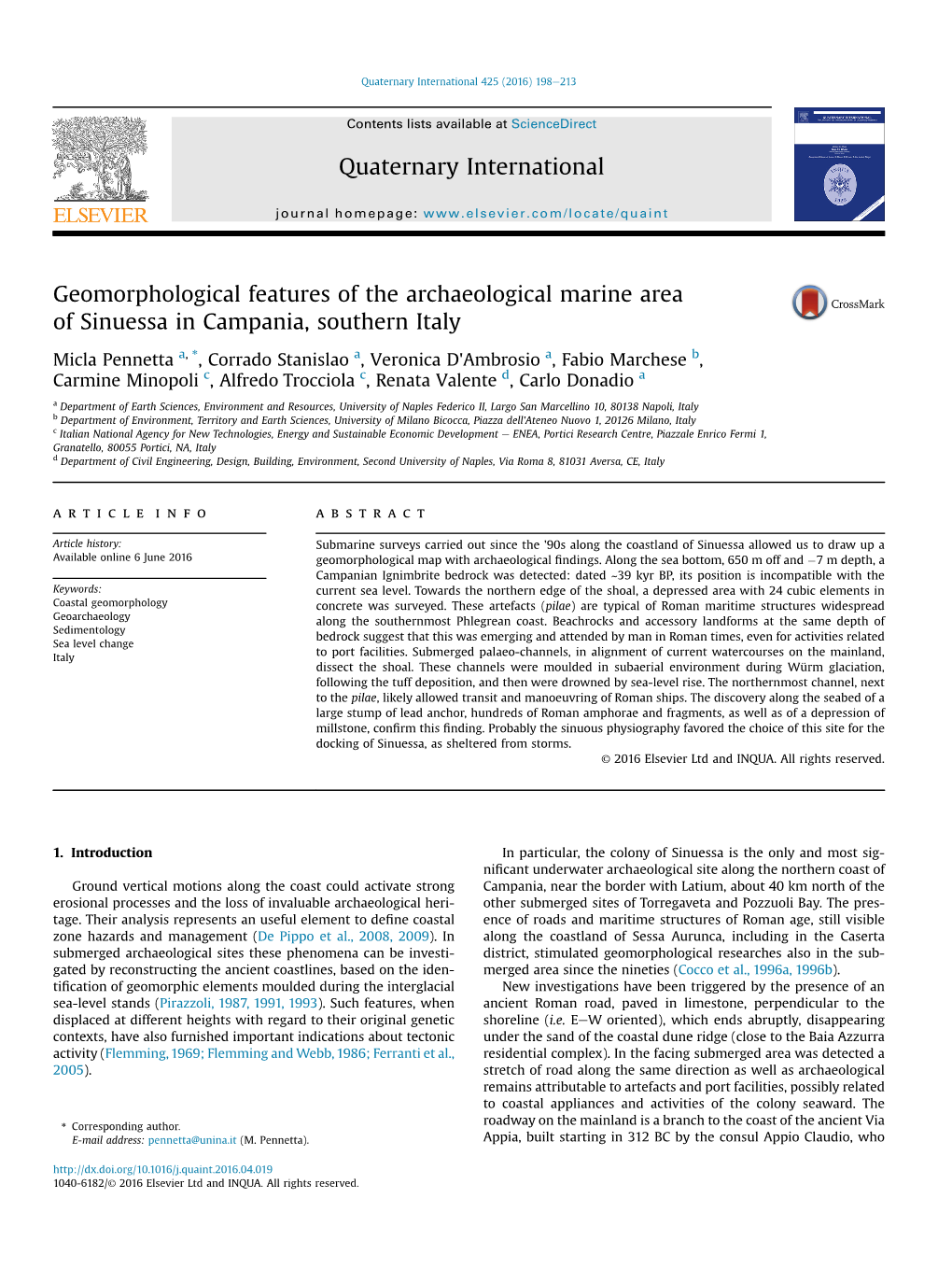 Quaternary International 425 (2016) 198E213