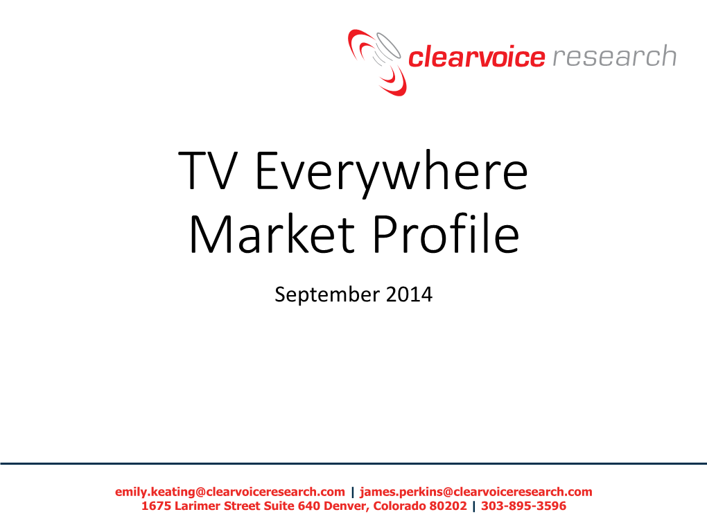 TV Everywhere Market Profile September 2014