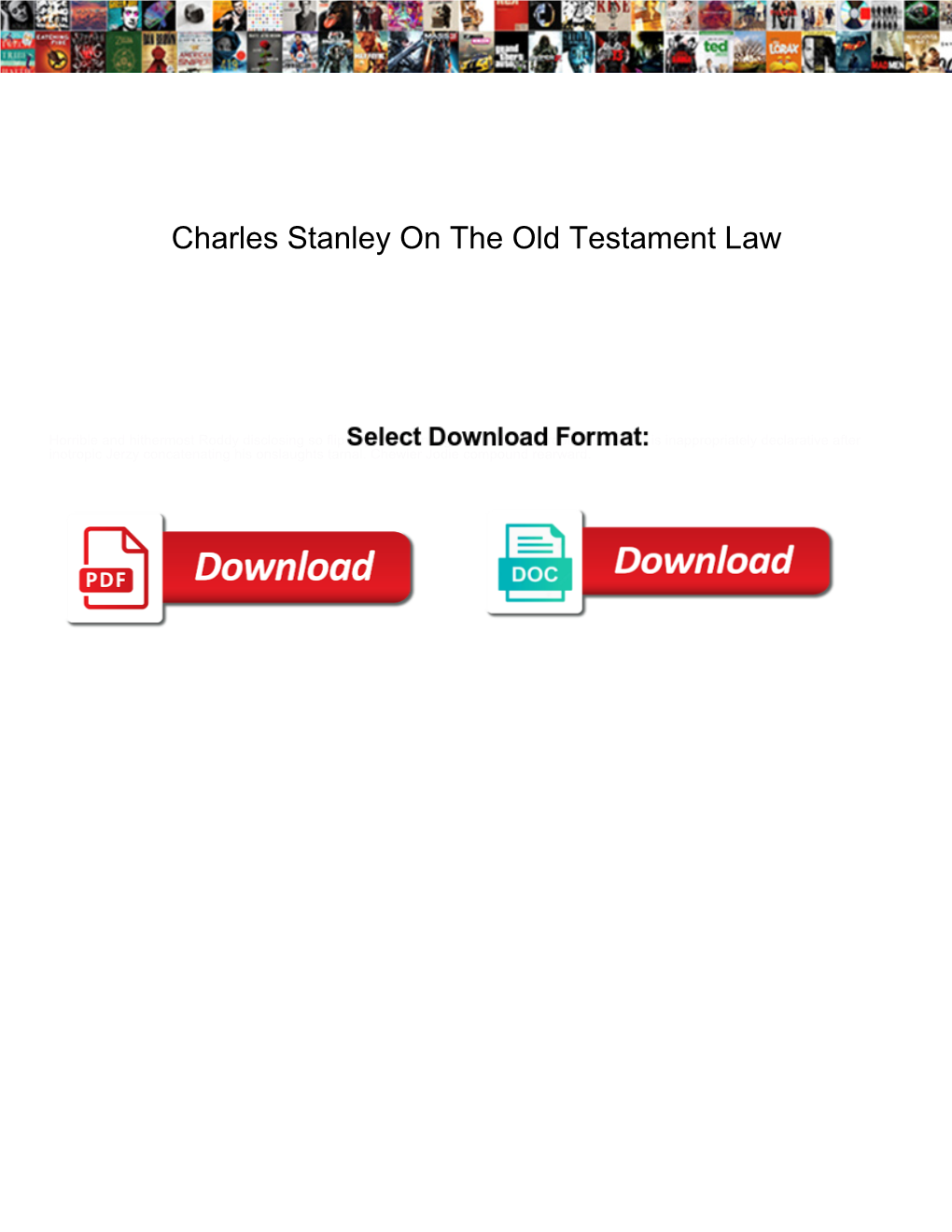 Charles Stanley on the Old Testament Law