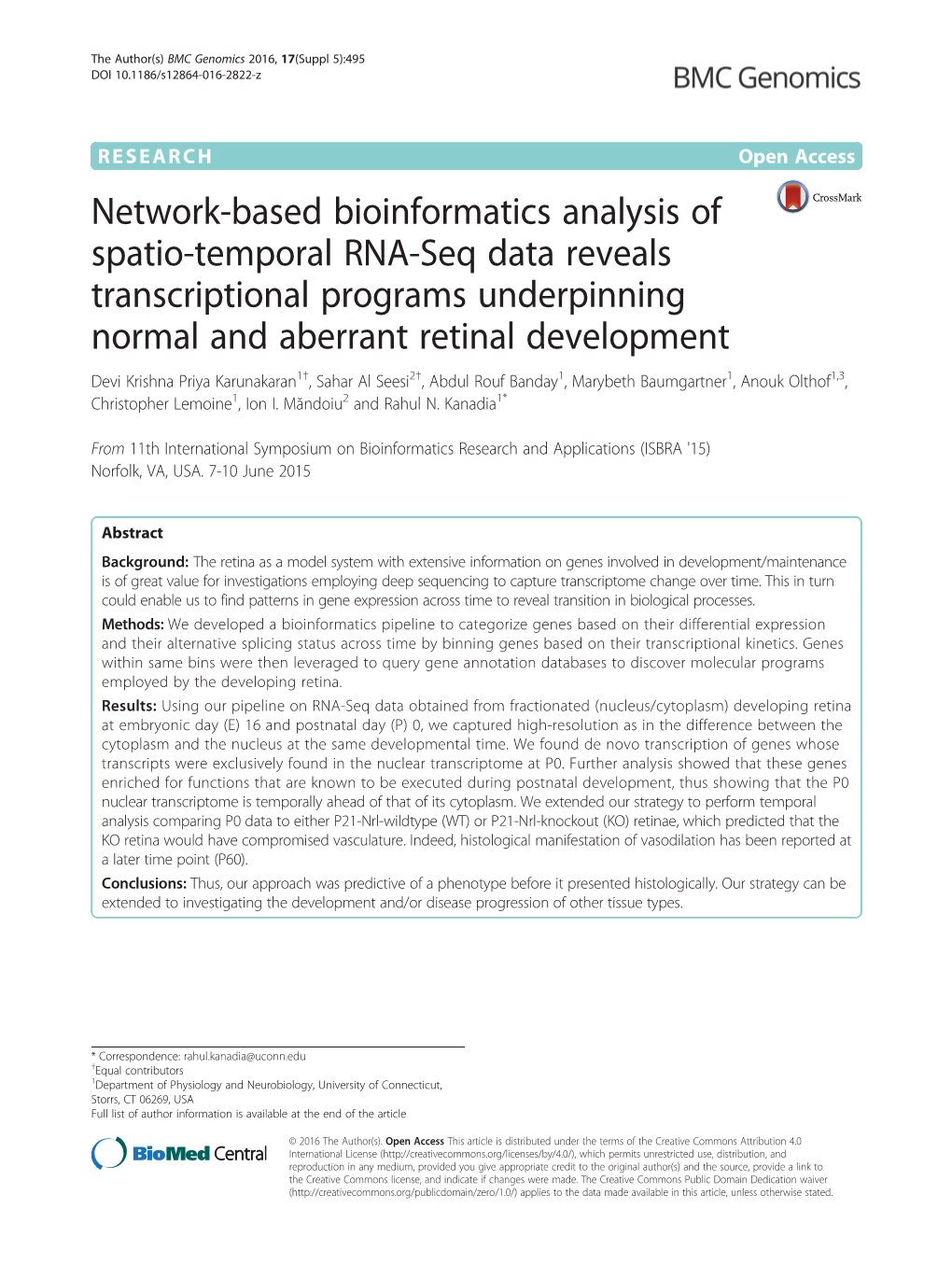 Network-Based Bioinformatics Analysis of Spatio