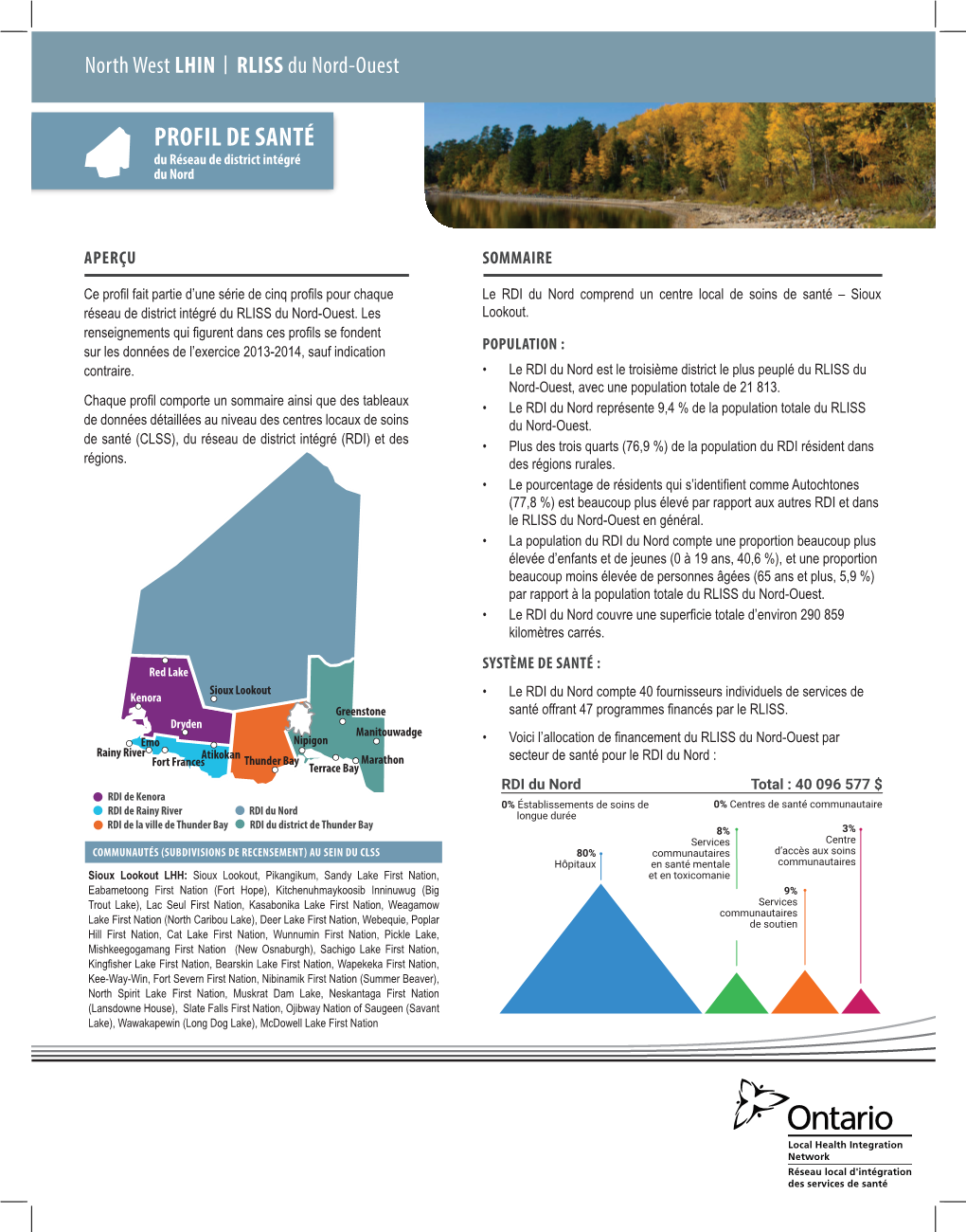 PROFIL DE SANTÉ Du Réseau De District Intégré Du Nord