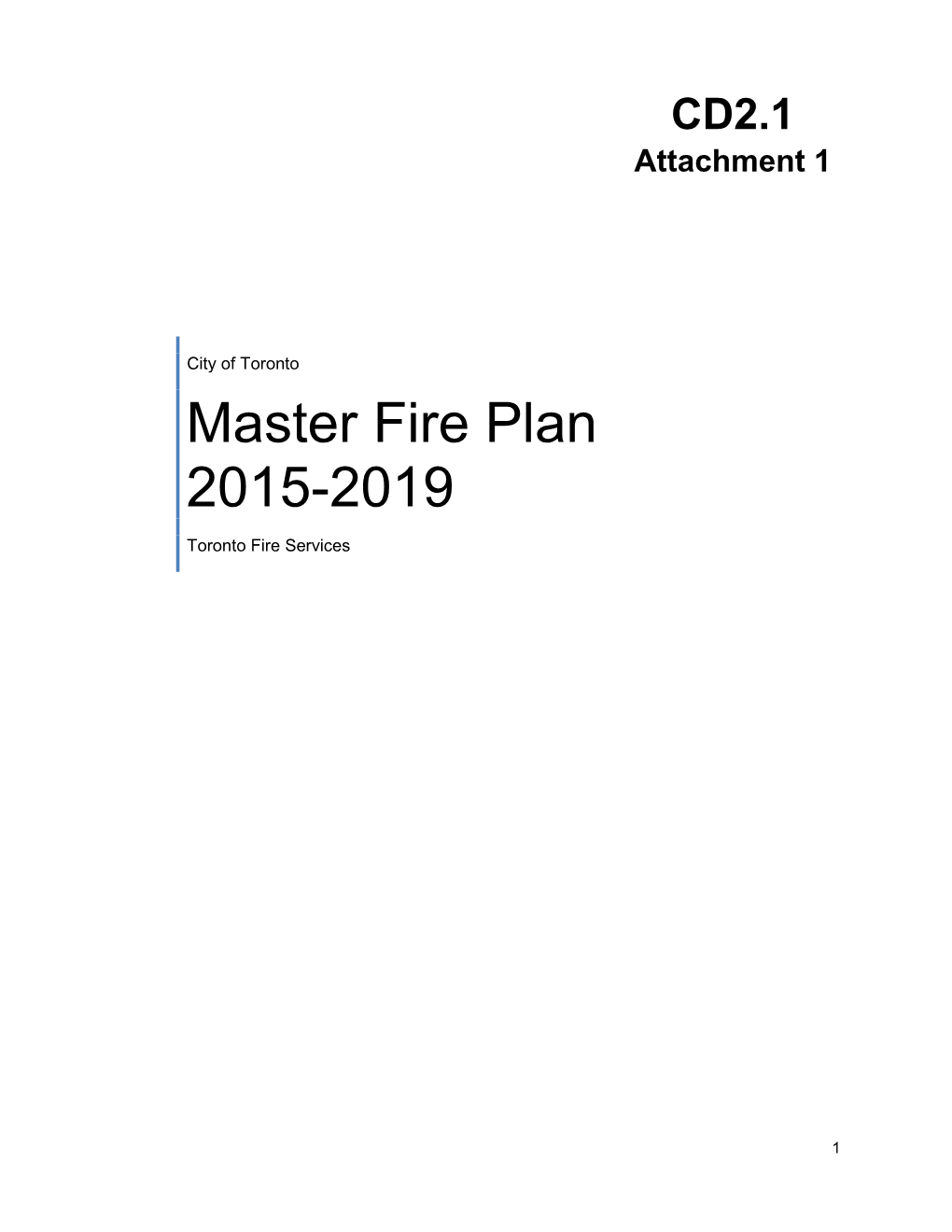 Plan 2015-2019 Master Fire Plan