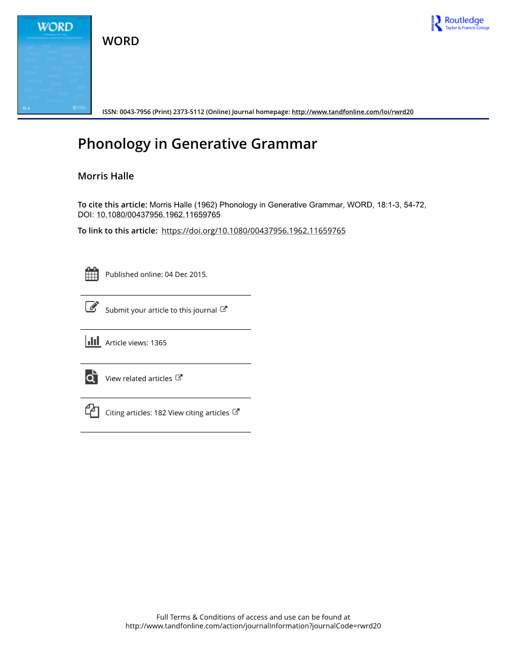 Phonology in Generative Grammar