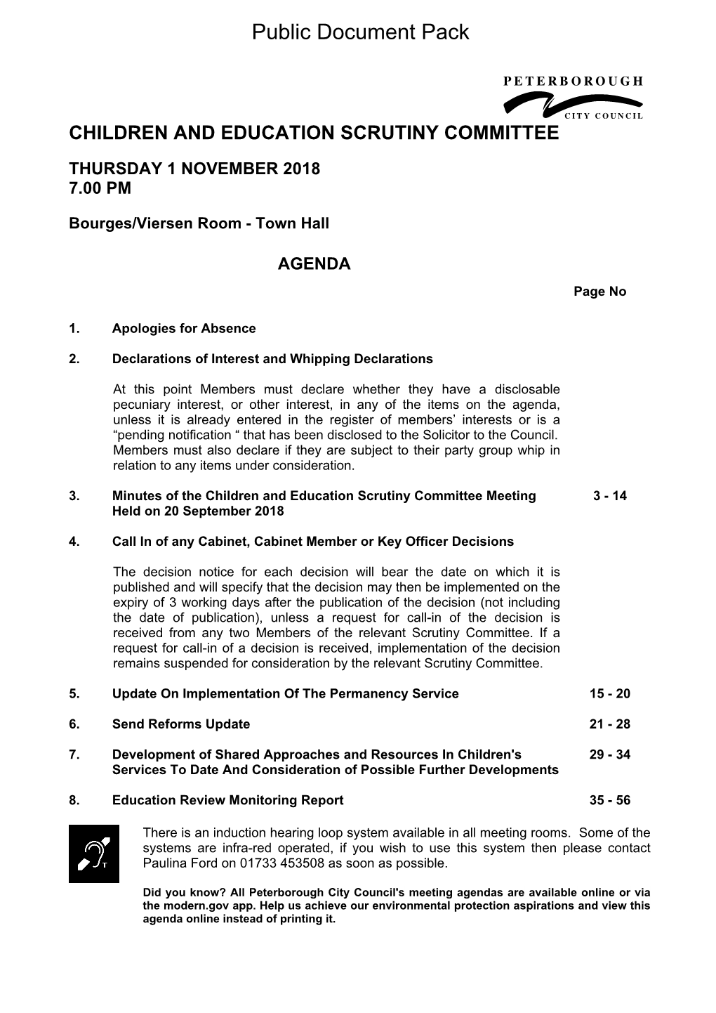 (Public Pack)Agenda Document for Children and Education Scrutiny