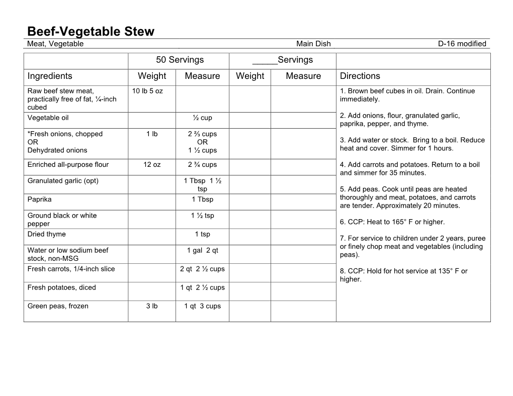 Beef Vegetable Stew