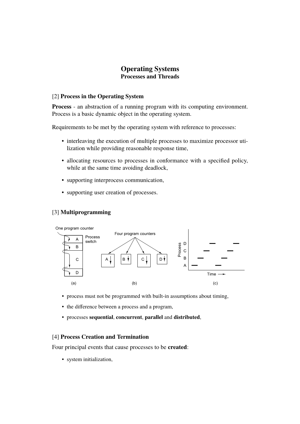 Operating Systems Processes and Threads