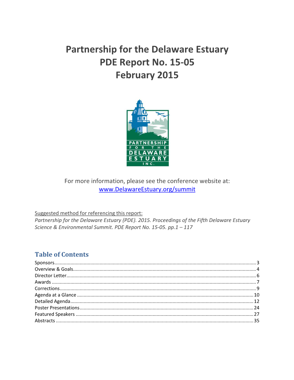 Partnership for the Delaware Estuary PDE Report No. 15-05 February 2015