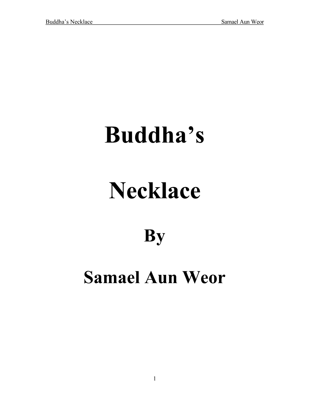 Buddha's Necklace