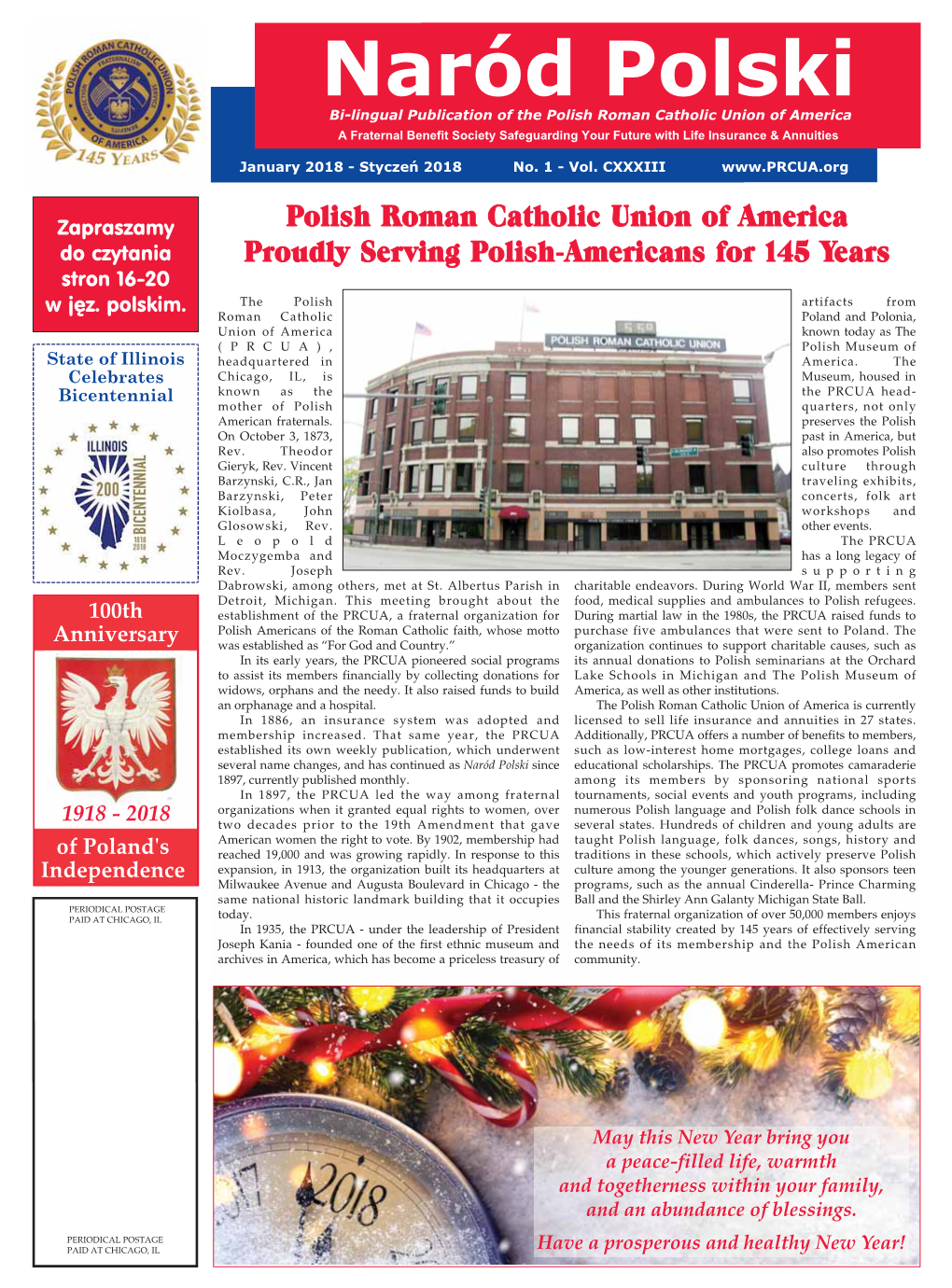 Naród Polski Bi-Lingual Publication of the Polish Roman Catholic Union of America a Fraternal Benefit Society Safeguarding Your Future with Life Insurance & Annuities