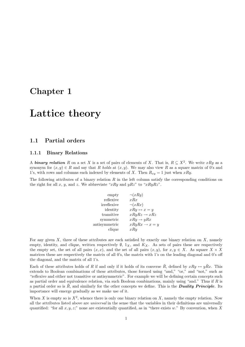 Lattice Theory