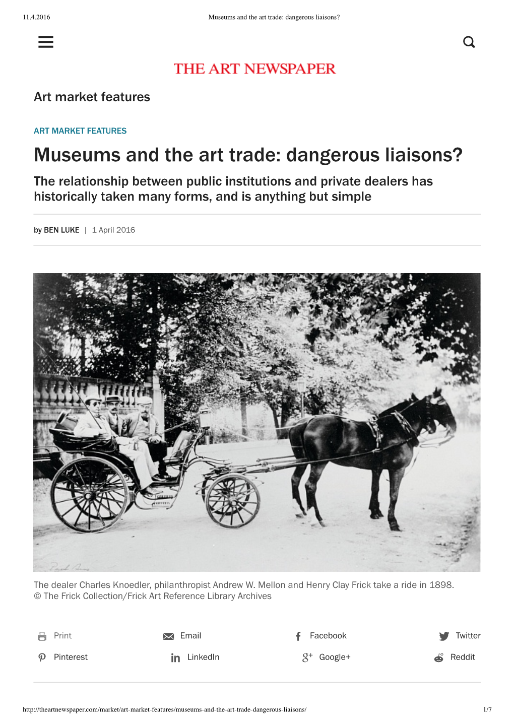 Museums and the Art Trade: Dangerous Liaisons?