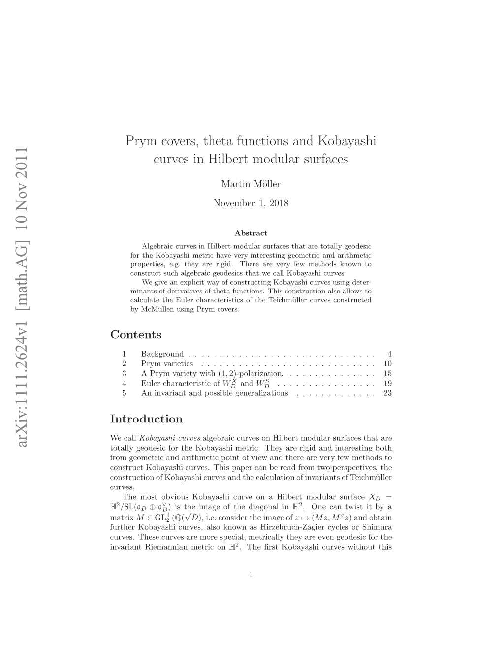 Prym Covers, Theta Functions and Kobayashi Curves in Hilbert