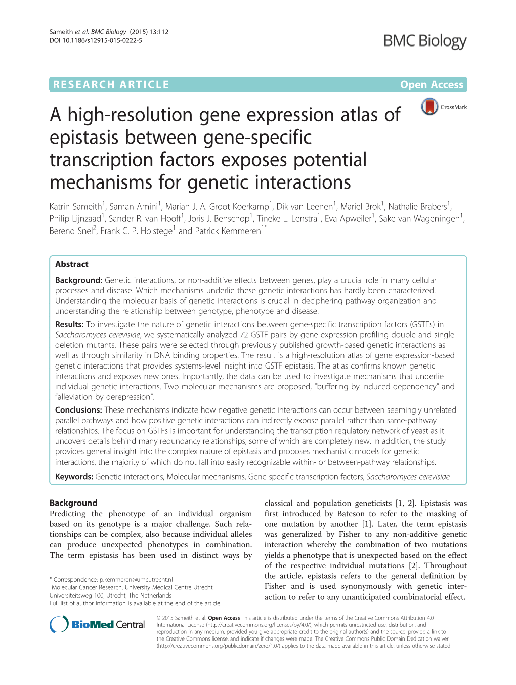 A High-Resolution Gene Expression Atlas of Epistasis Between Gene