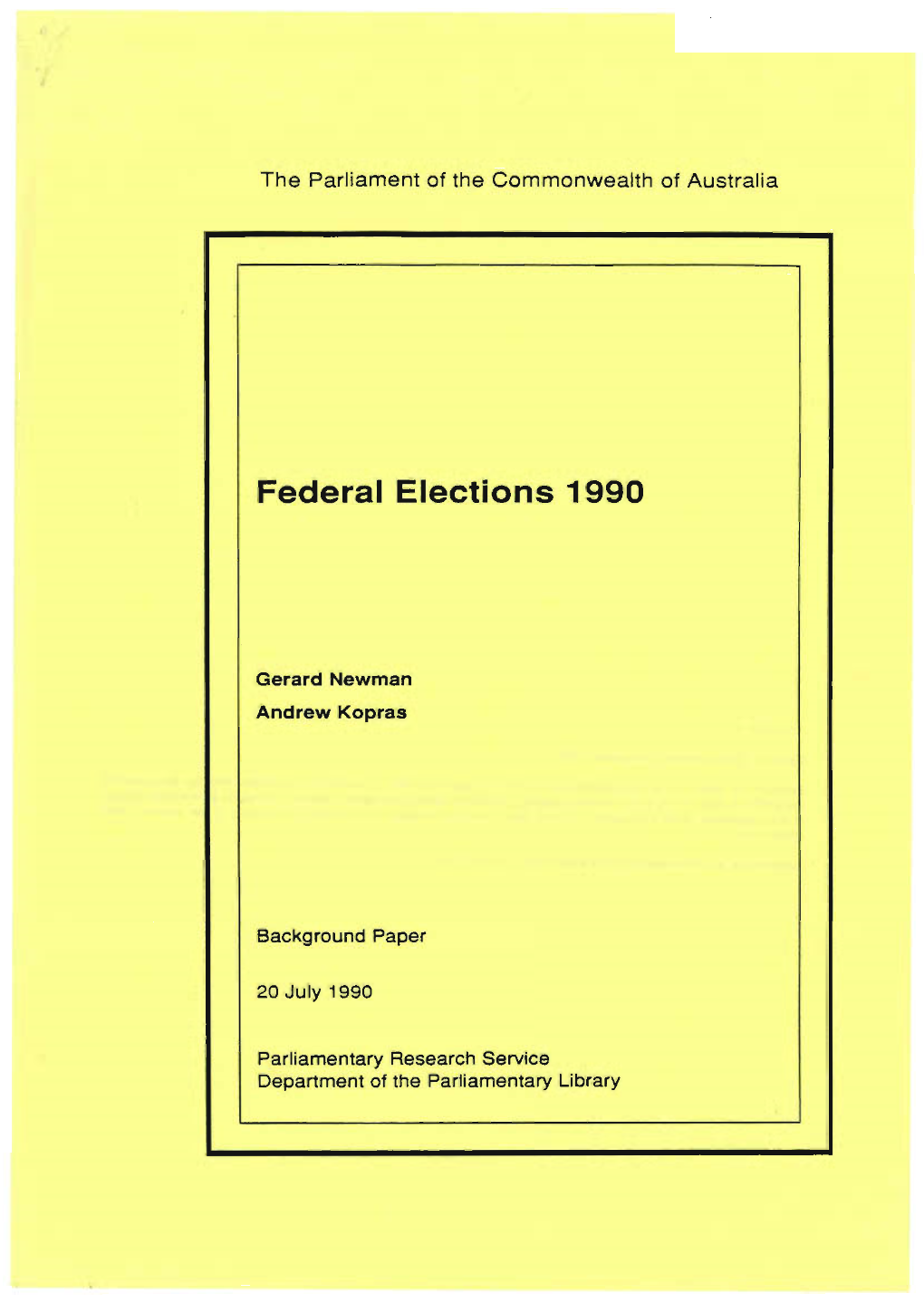 Federal Elections 1990