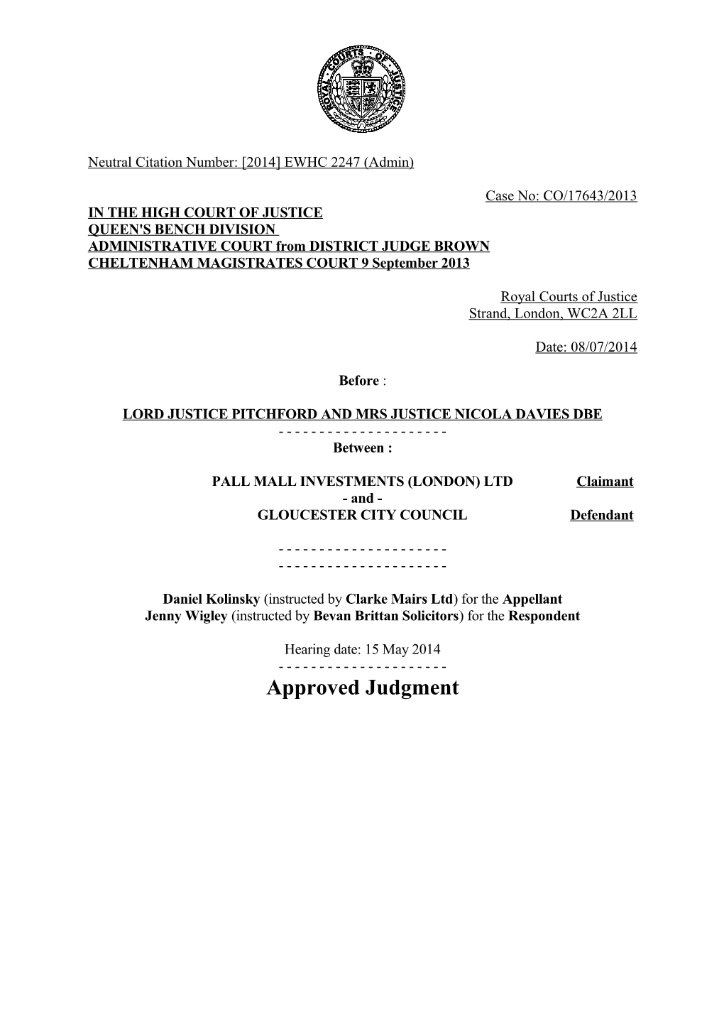 High Court Judgment Template s3