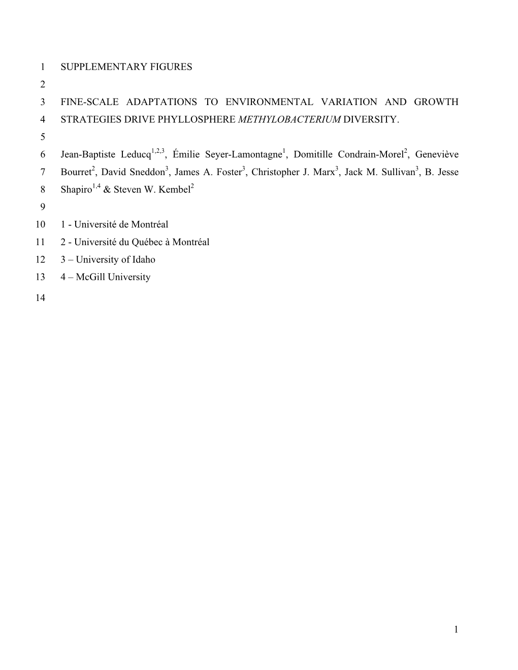 1 Supplementary Figures 1 2 Fine-Scale Adaptations To