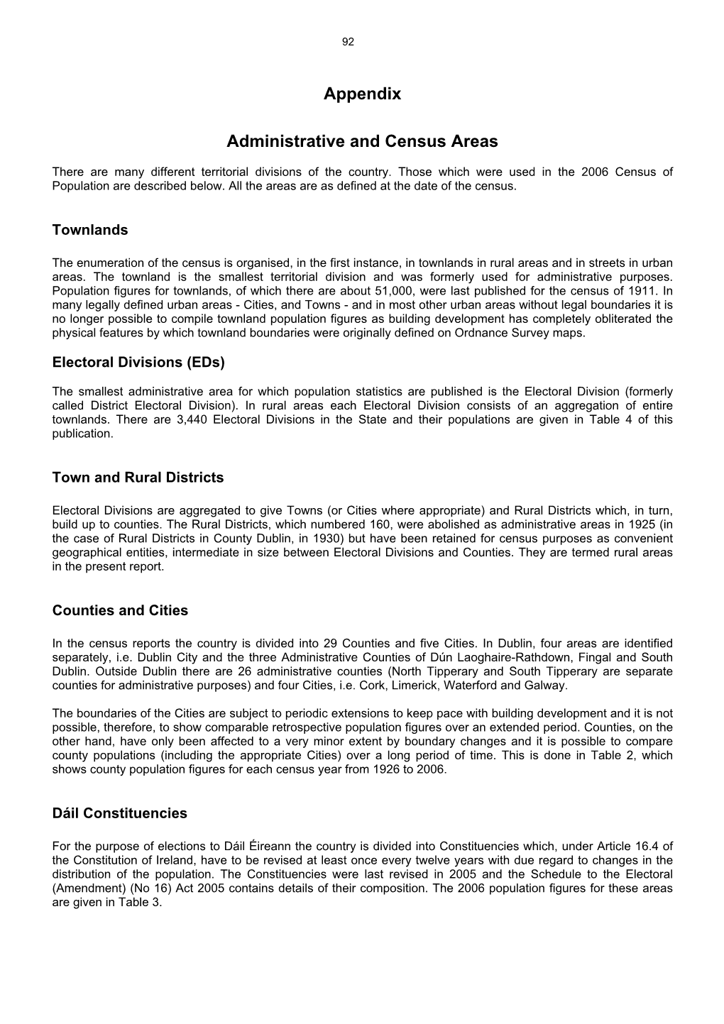 Appendix Administrative and Census Areas
