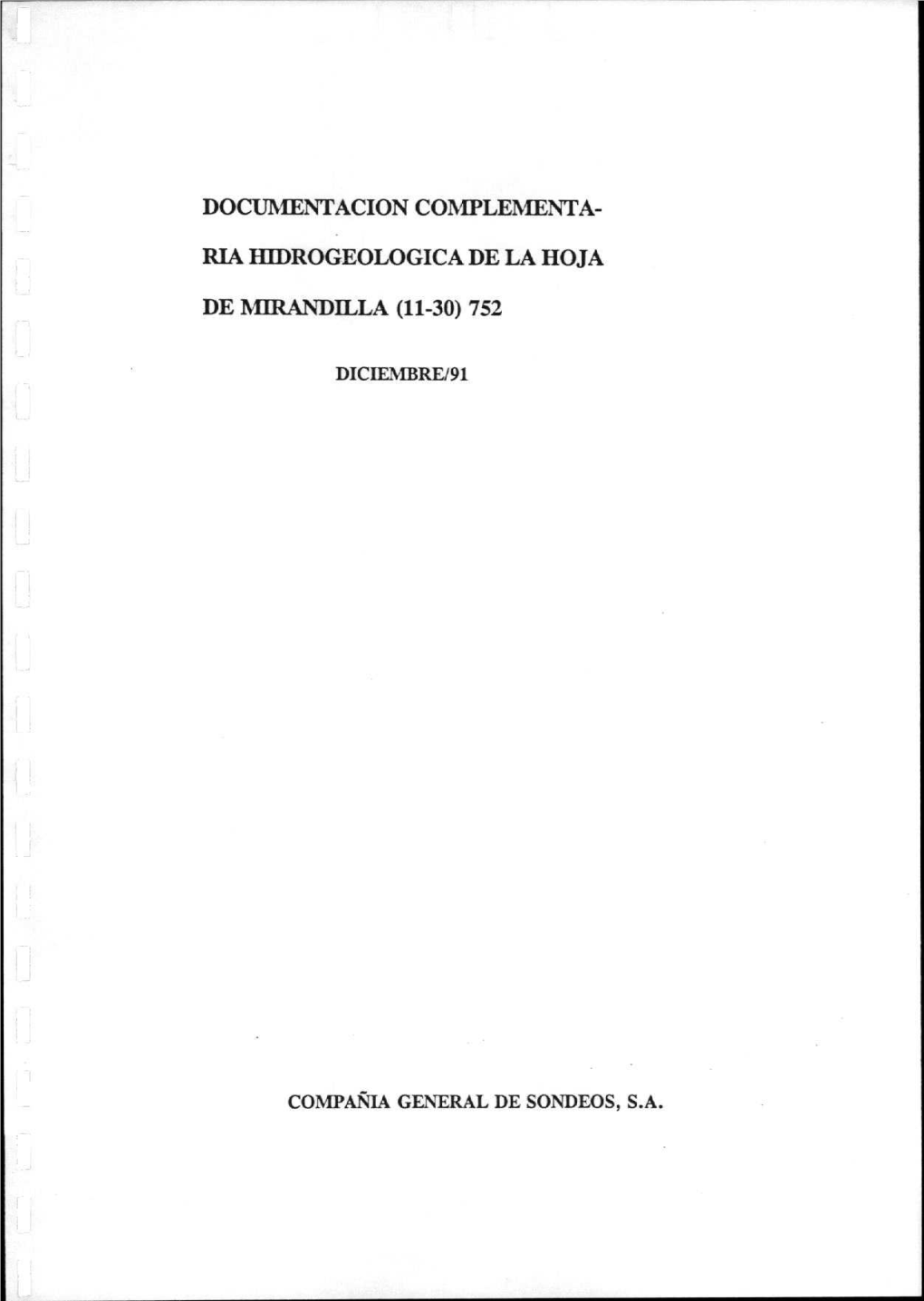 Ria Hidrogeologica De La Hoja De Mirandilla (11-30)