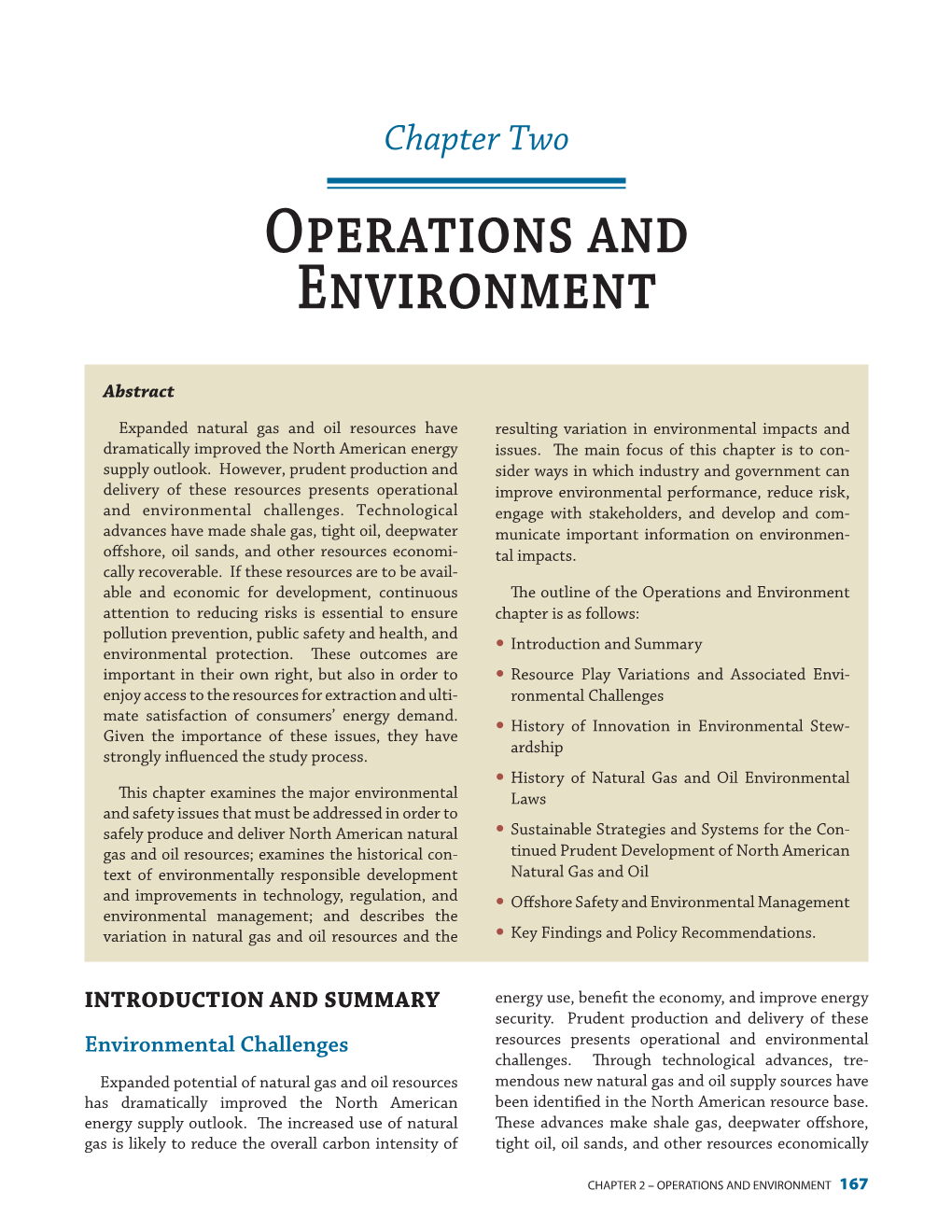 Chapter 2: Operations and Environment