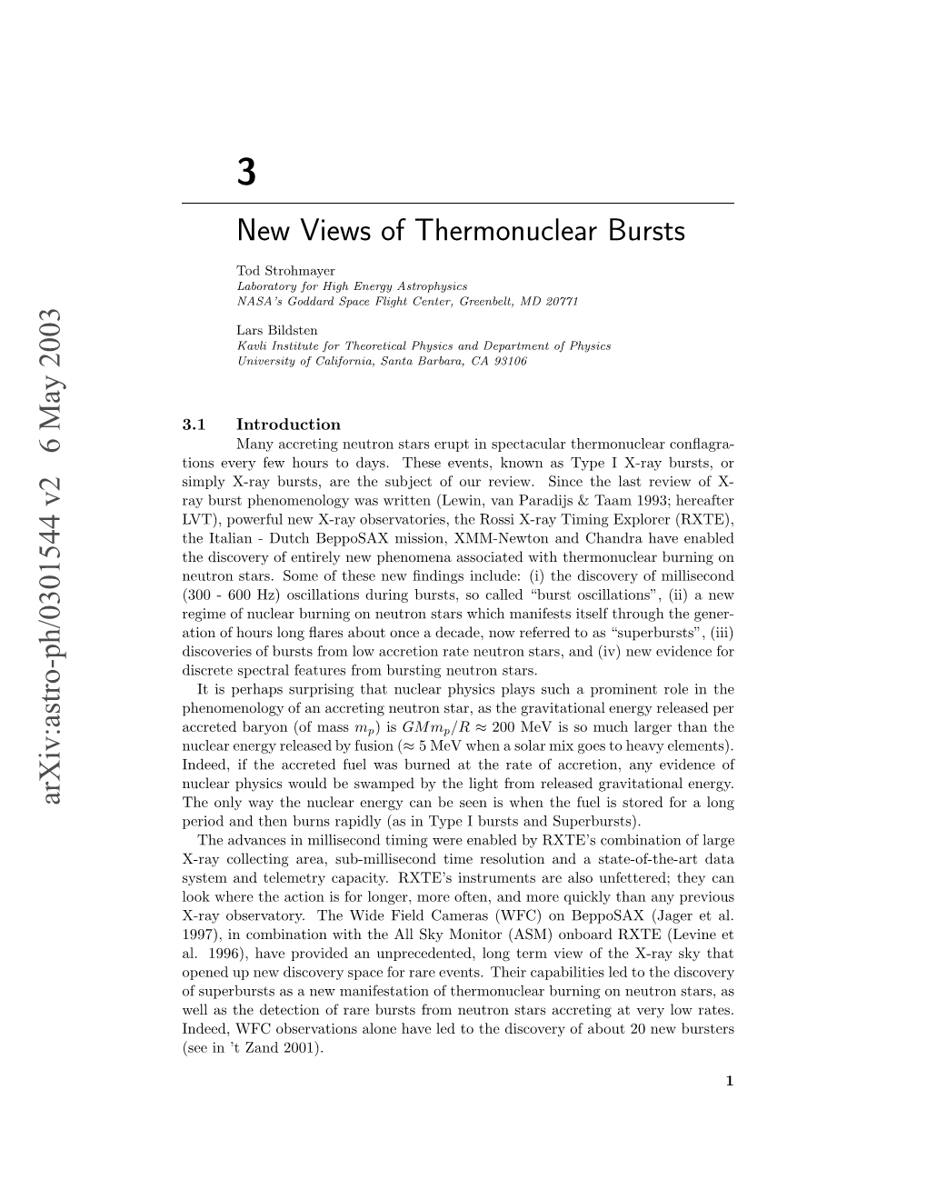 New Views of Thermonuclear Bursts