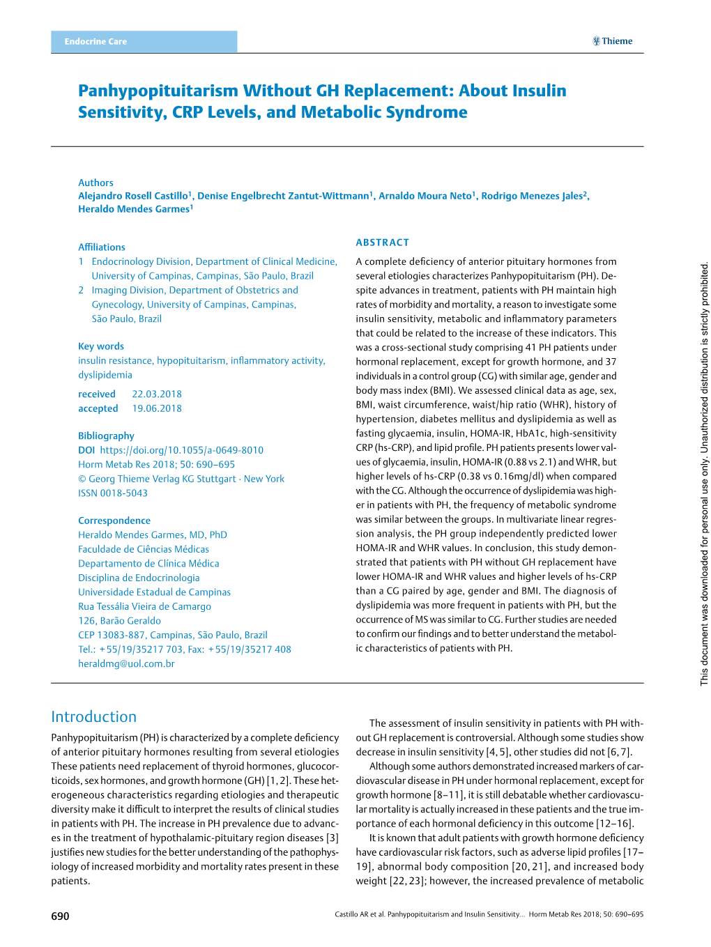 About Insulin Sensitivity, CRP Levels, and Metabolic Syndrome