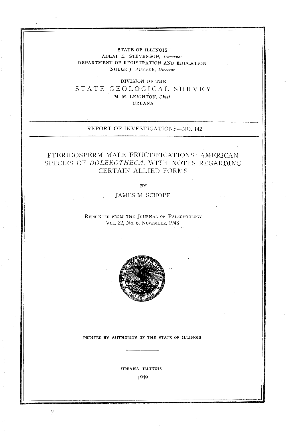 Male Fructifications : American Species of Dolerotheca, 1Vjti-I Notes Regarding Certain Allied I'orms