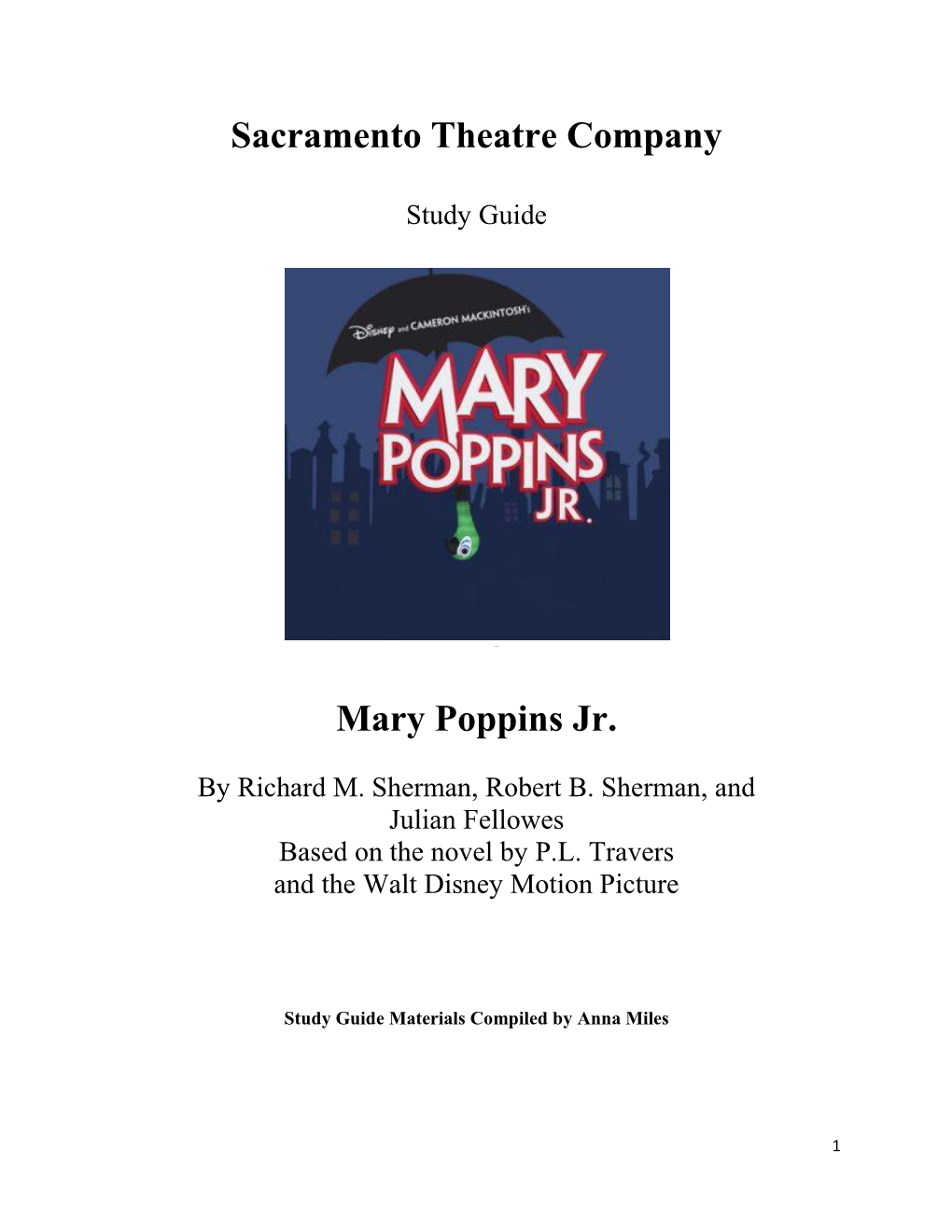 Sacramento Theatre Company Mary Poppins