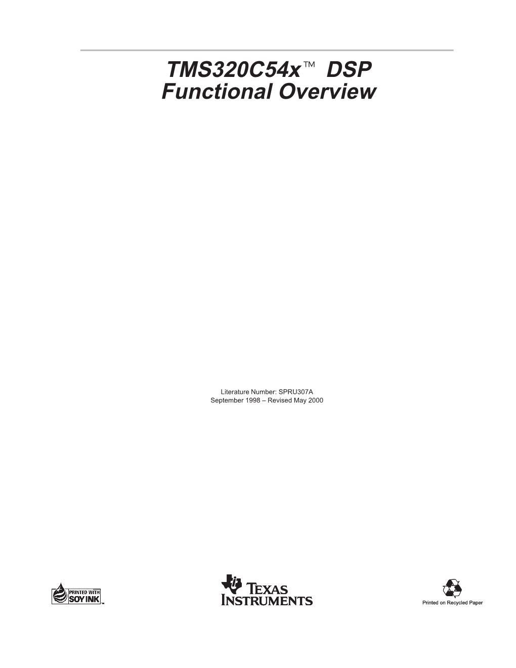 Tms320c54x DSP Functional Overview