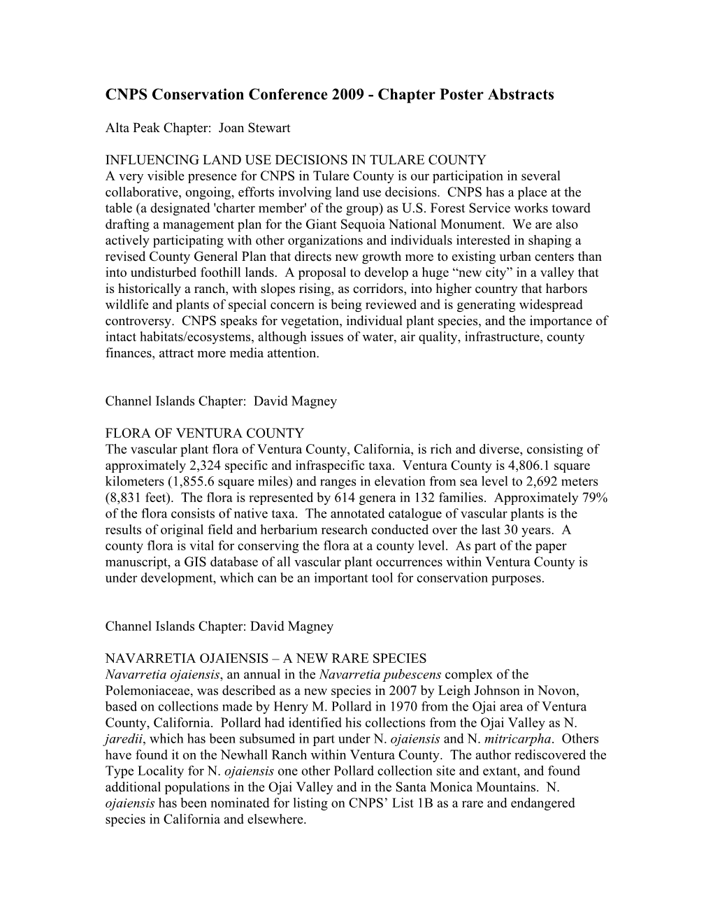 Chapter Poster Abstracts