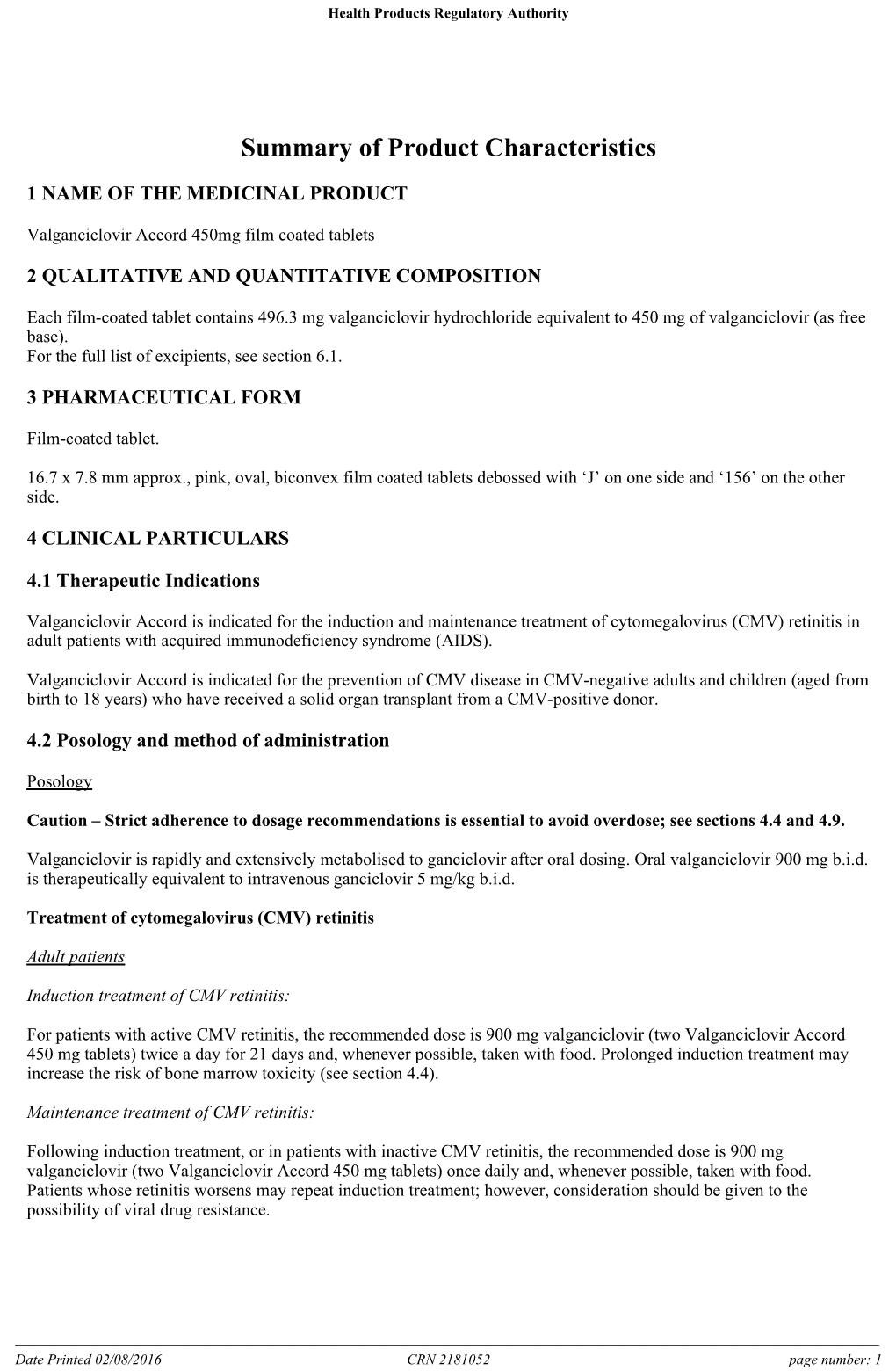 Summary of Product Characteristics