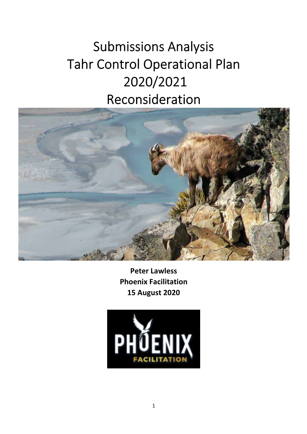 Submissions Analysis Tahr Control Operational Plan 2020/2021 Reconsideration